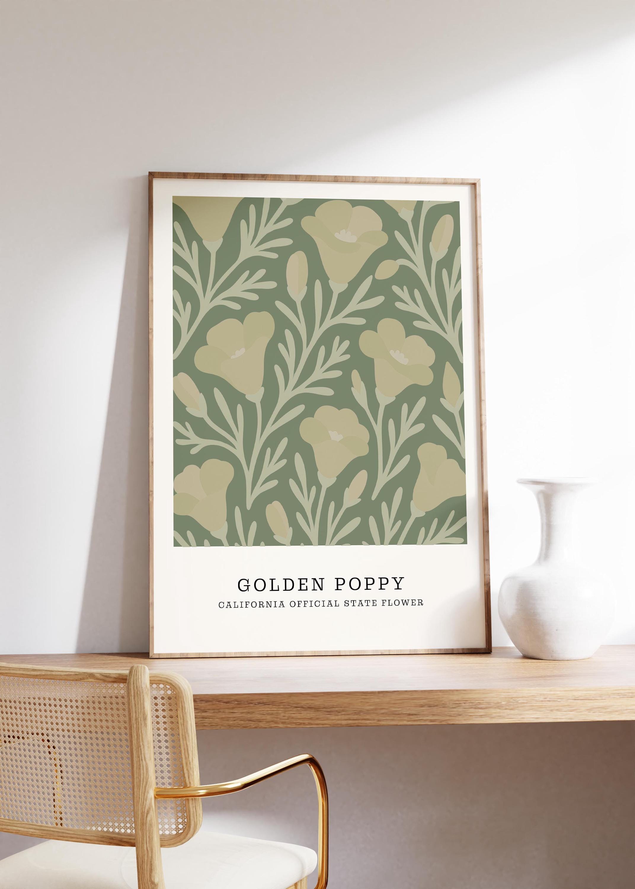 California state flower art print, California poppy