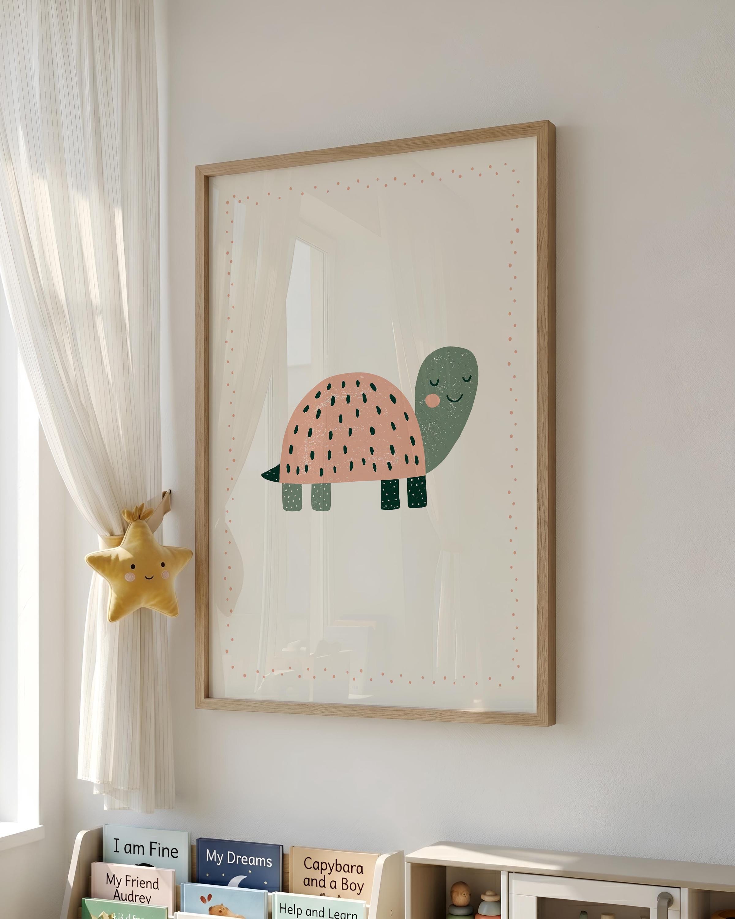 Terracotta turtle nursery print