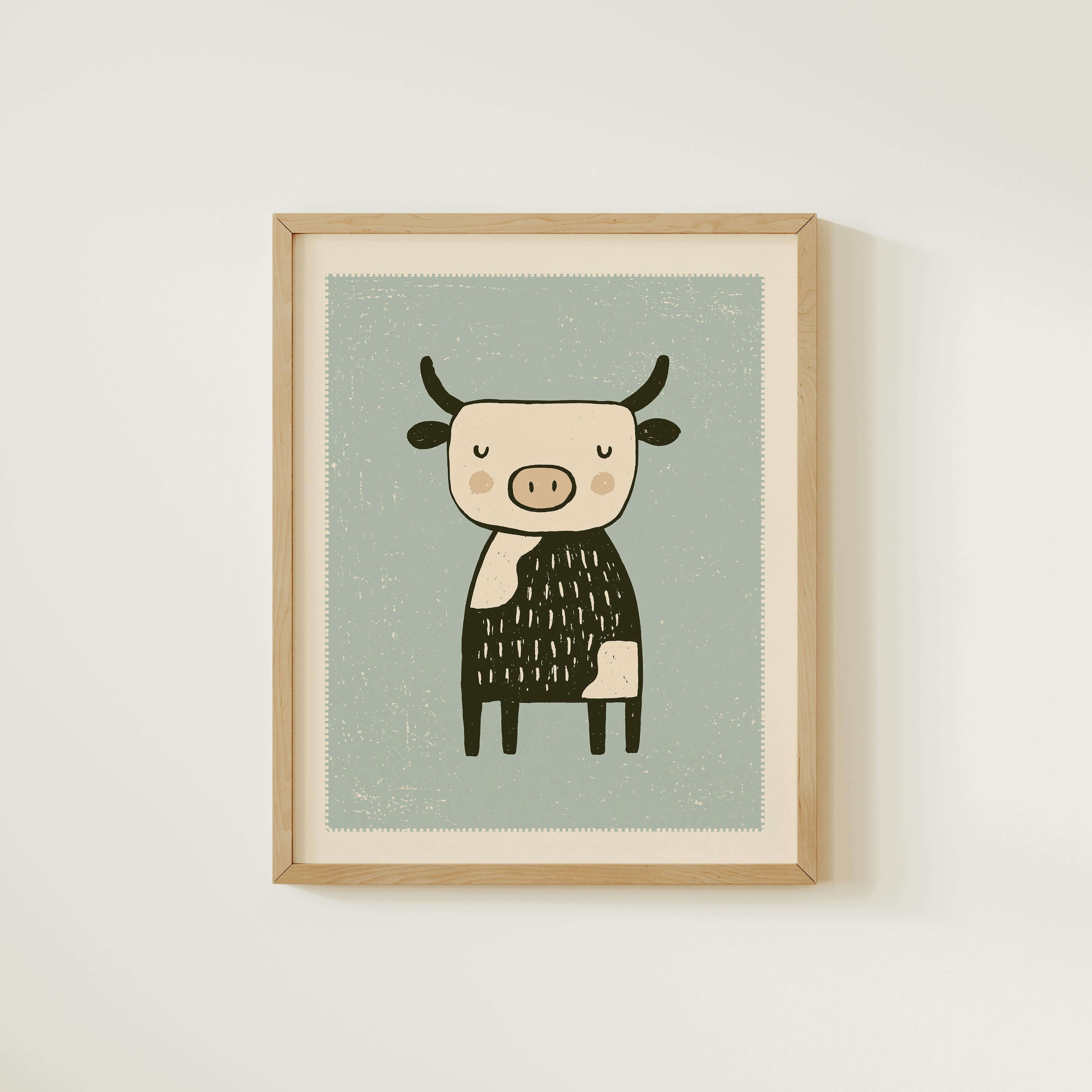 Black and White Cow Nursery Print