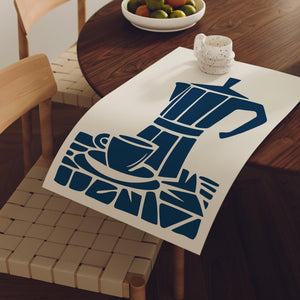 Blue Stovetop Espresso Maker Print, Italian Coffee Wall Art - The FlatFile Society