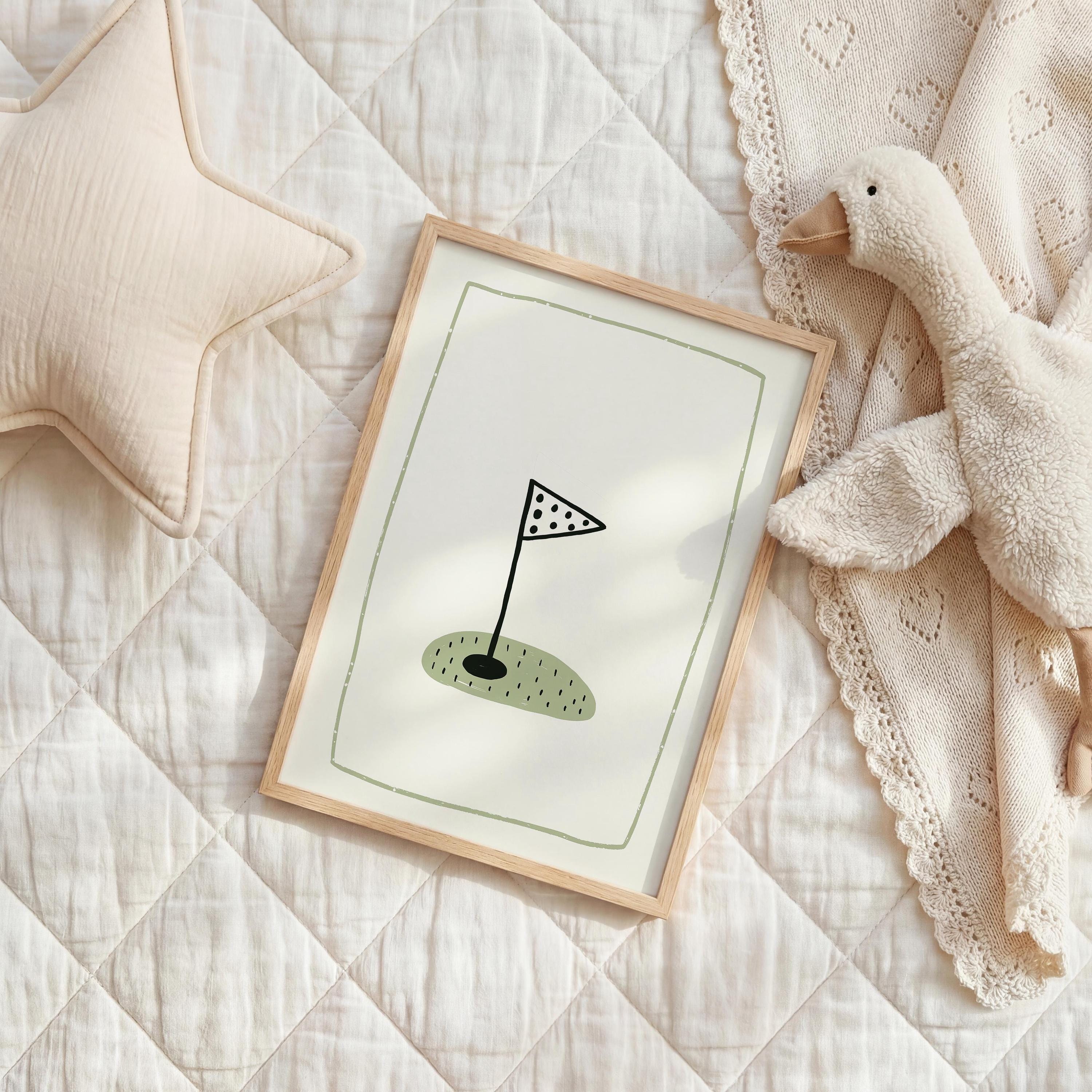 Golf flag nursery print