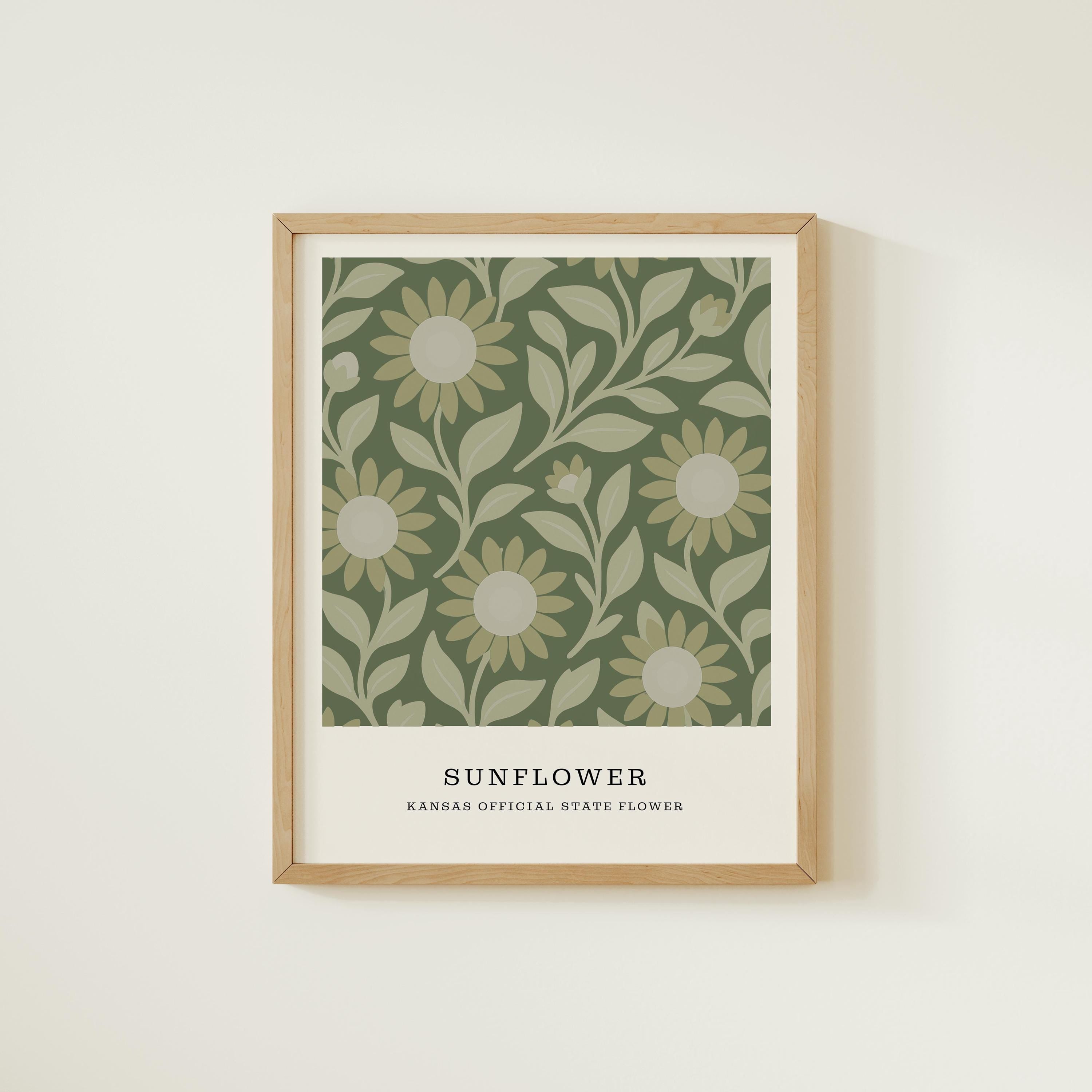 Kansas state flower art print, sunflower