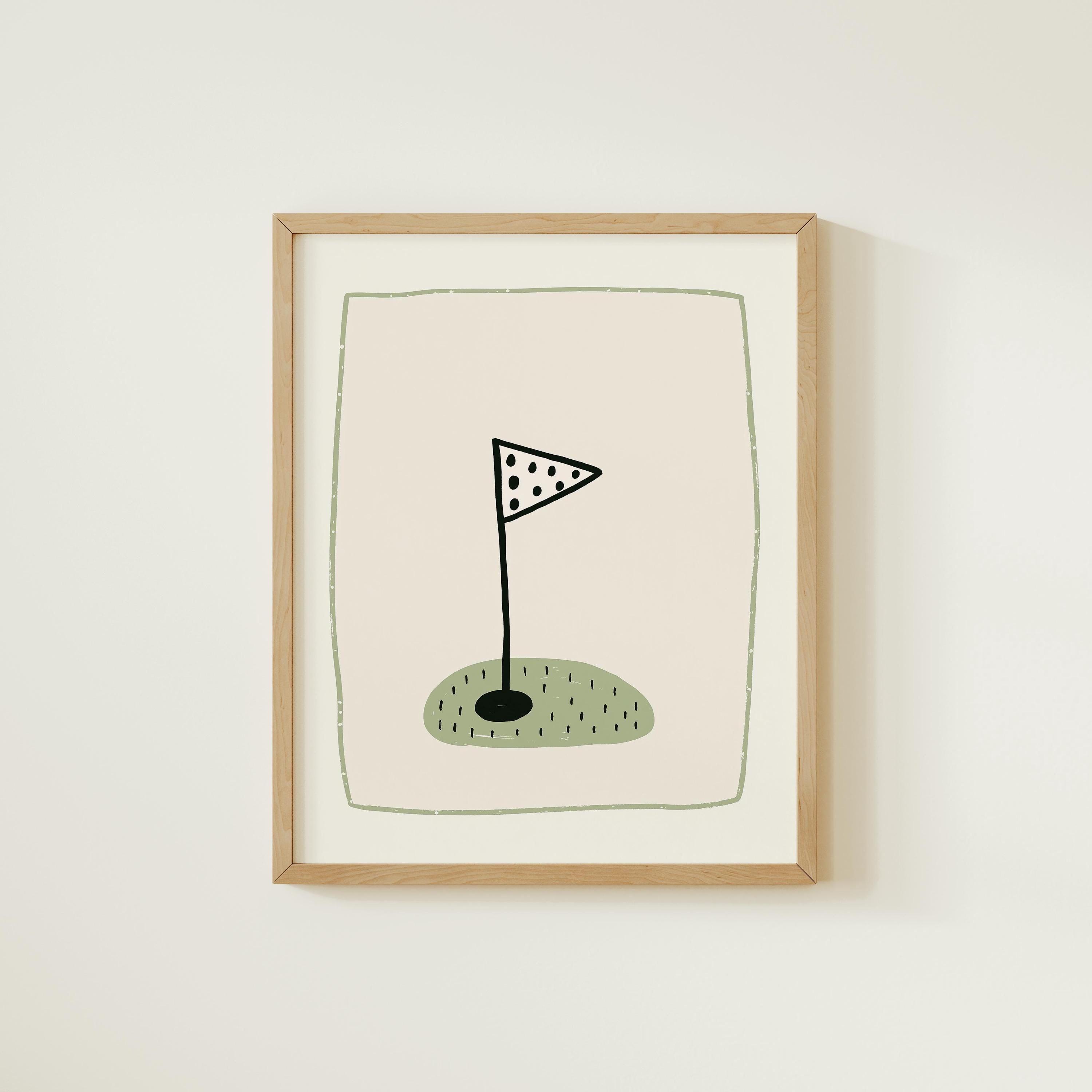 Golf flag nursery print