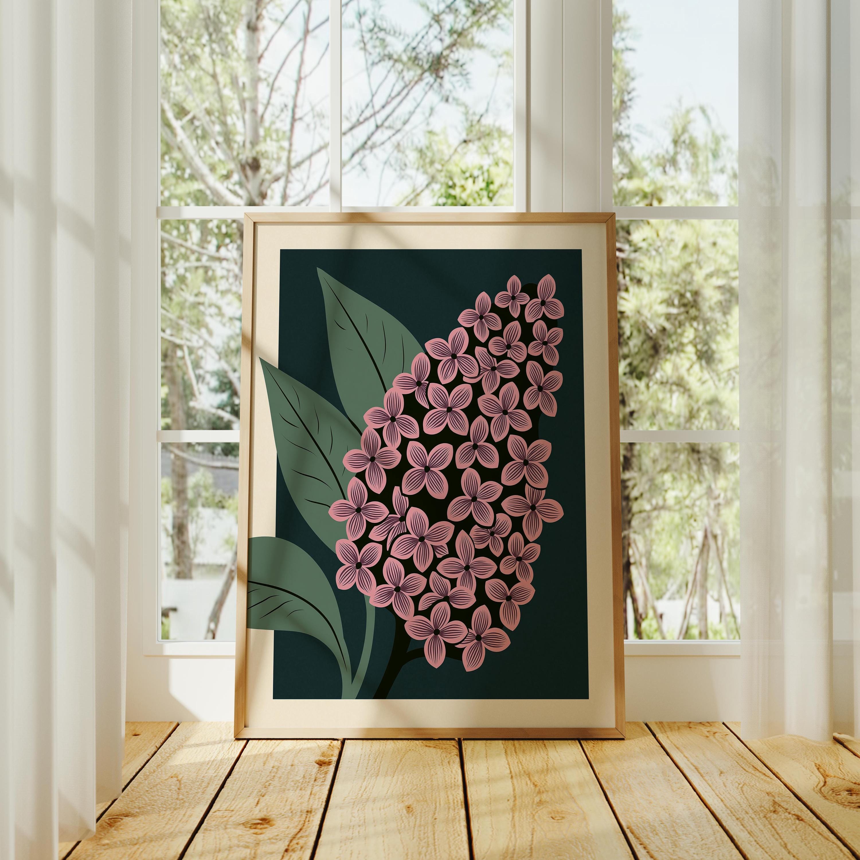 New Hampshire state flower art print, purple lilac