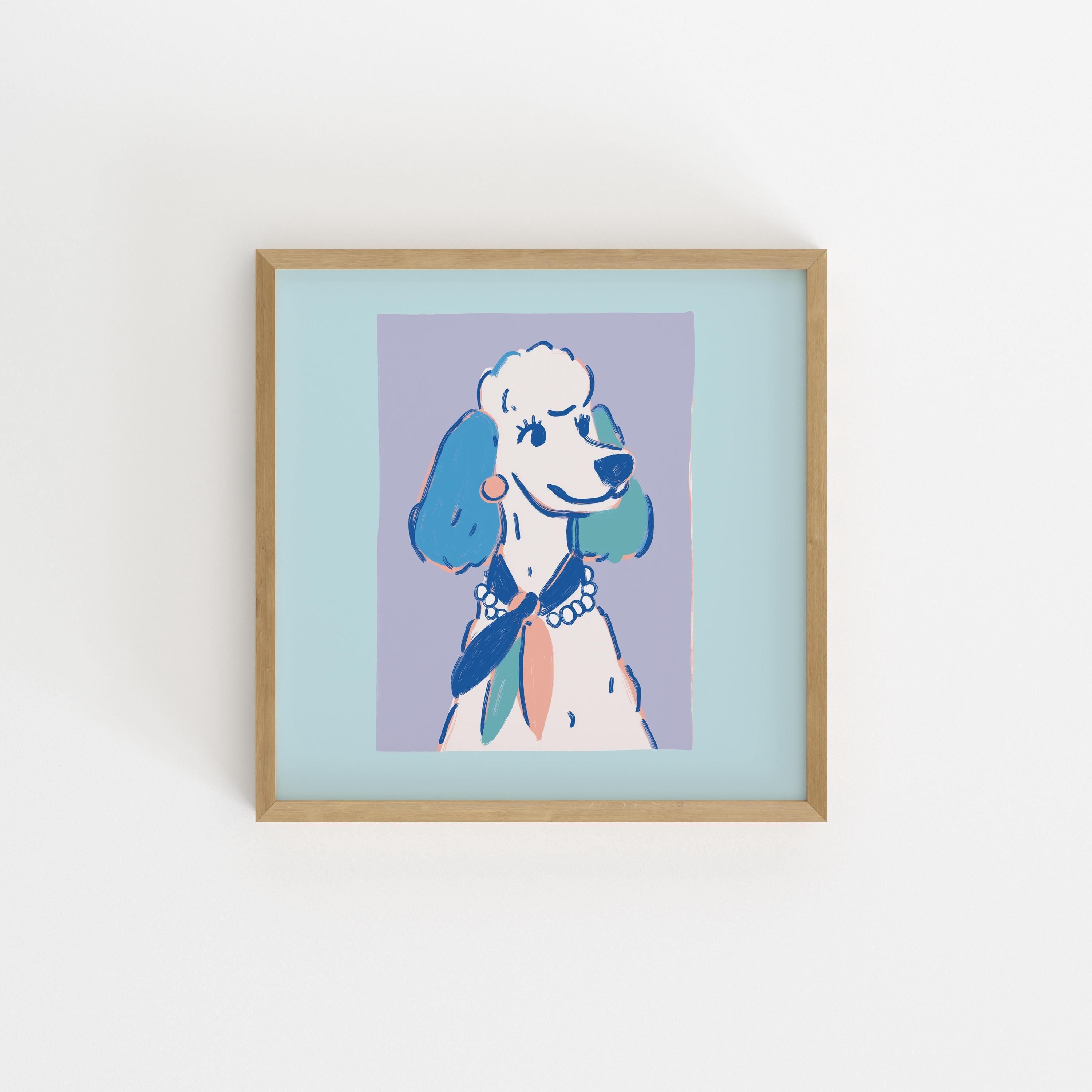 Poodle Pearls Art Print