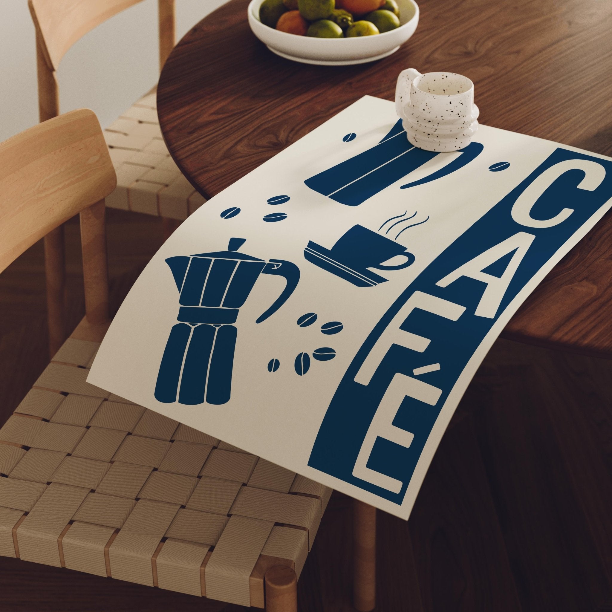 Cafe Coffee Art Print, Stovetop Espresso Maker Kitchen Decor - The FlatFile Society
