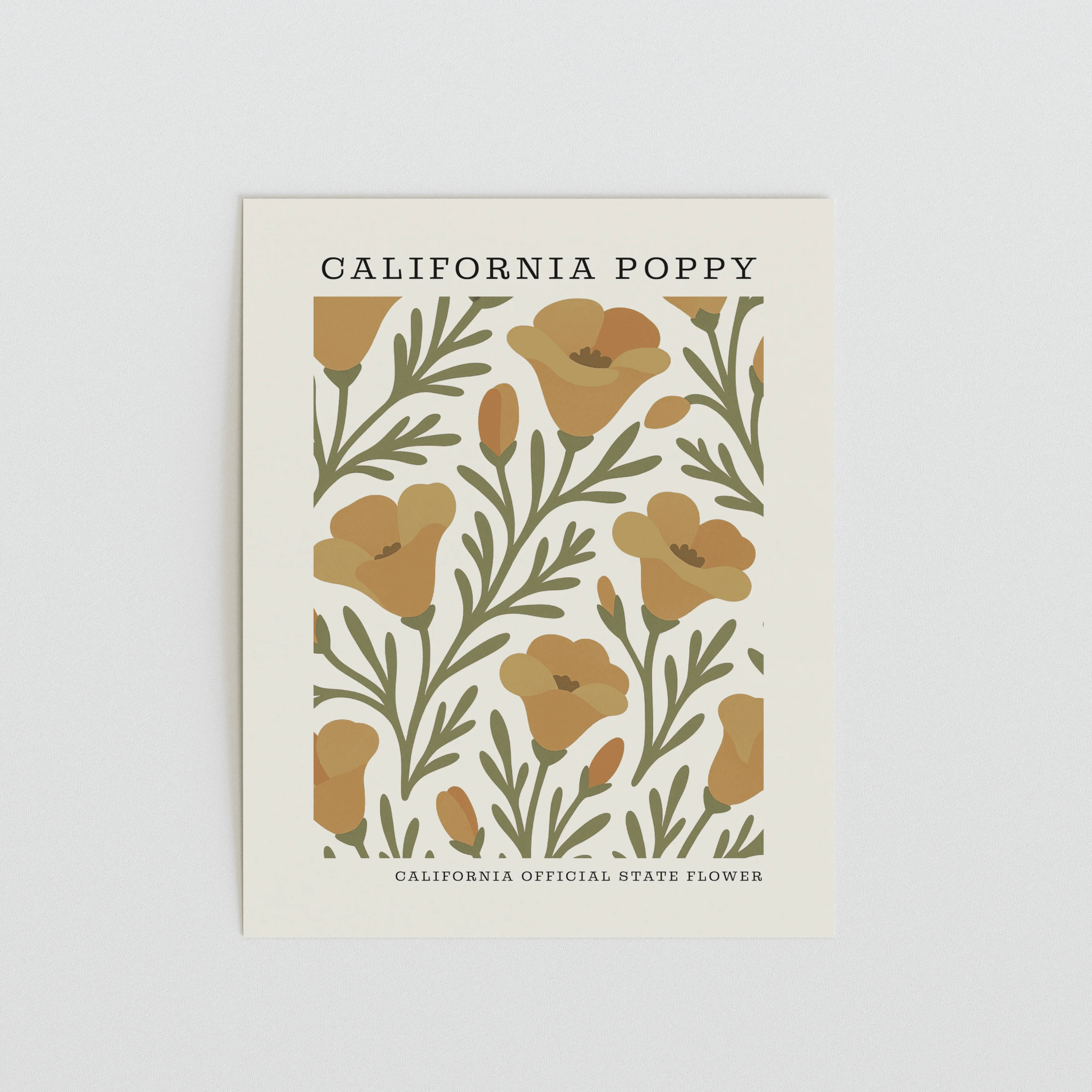 California State Flower Art Print – California Poppy - The FlatFile Society