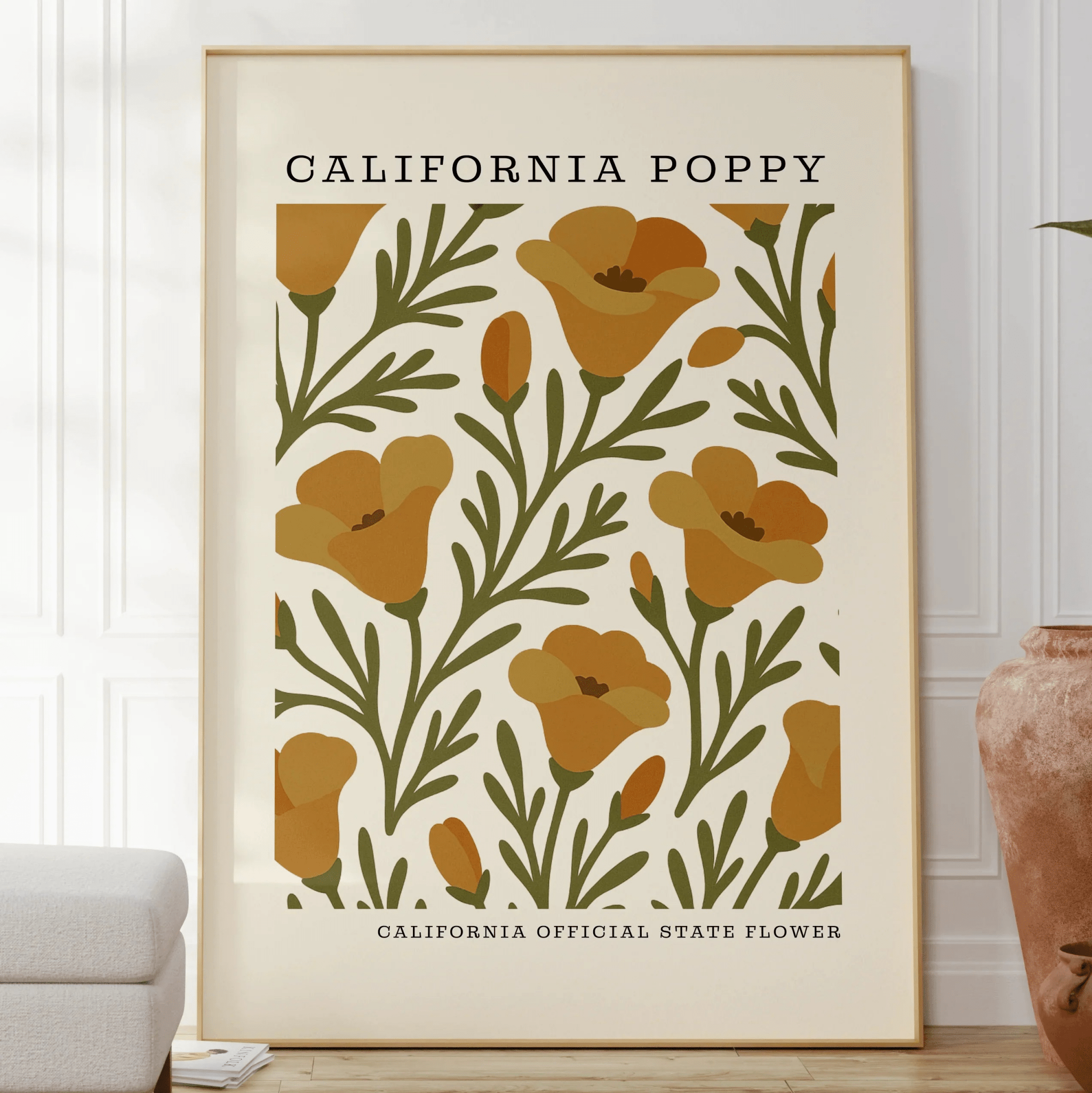 California State Flower Art Print – California Poppy - The FlatFile Society