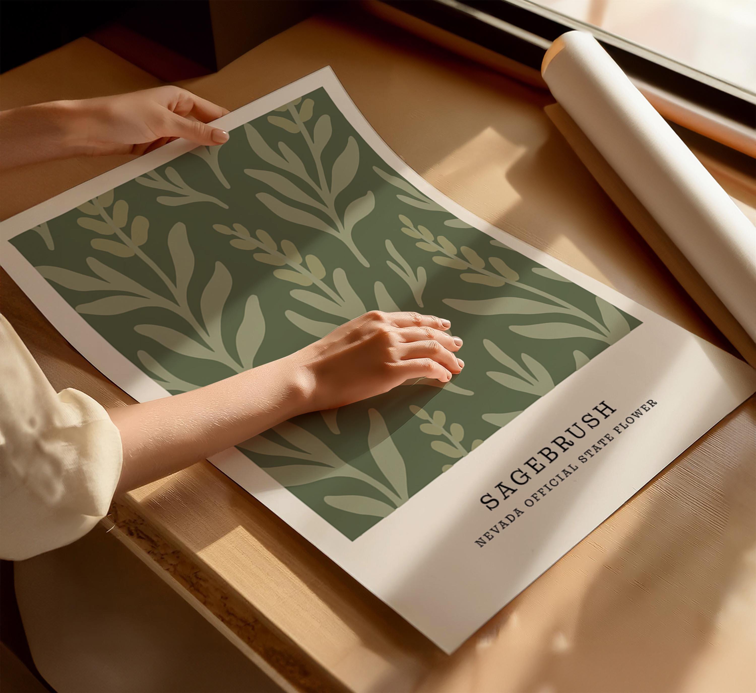 Nevada state flower art print, sagebrush