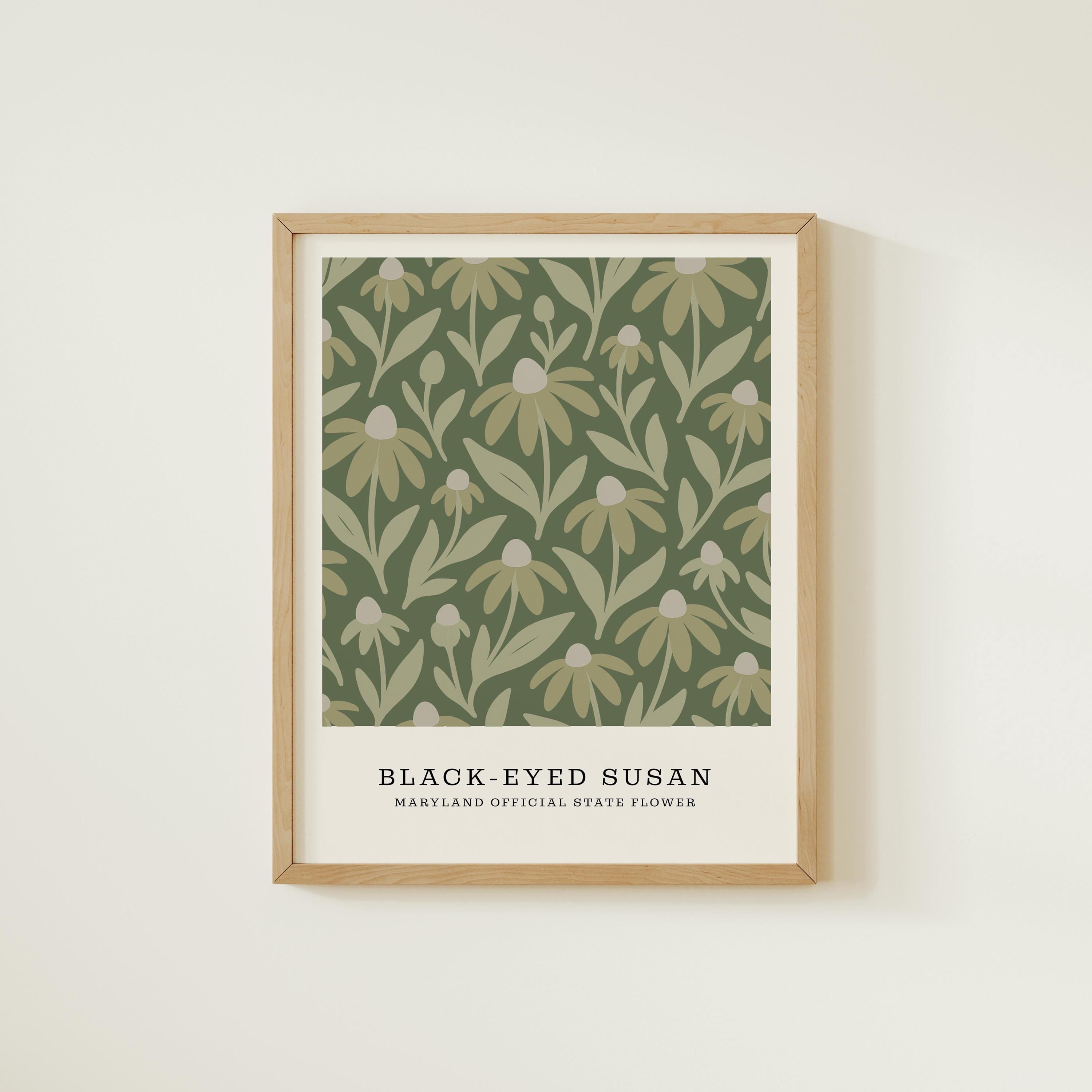 Maryland state flower art print, black-eyed Susan