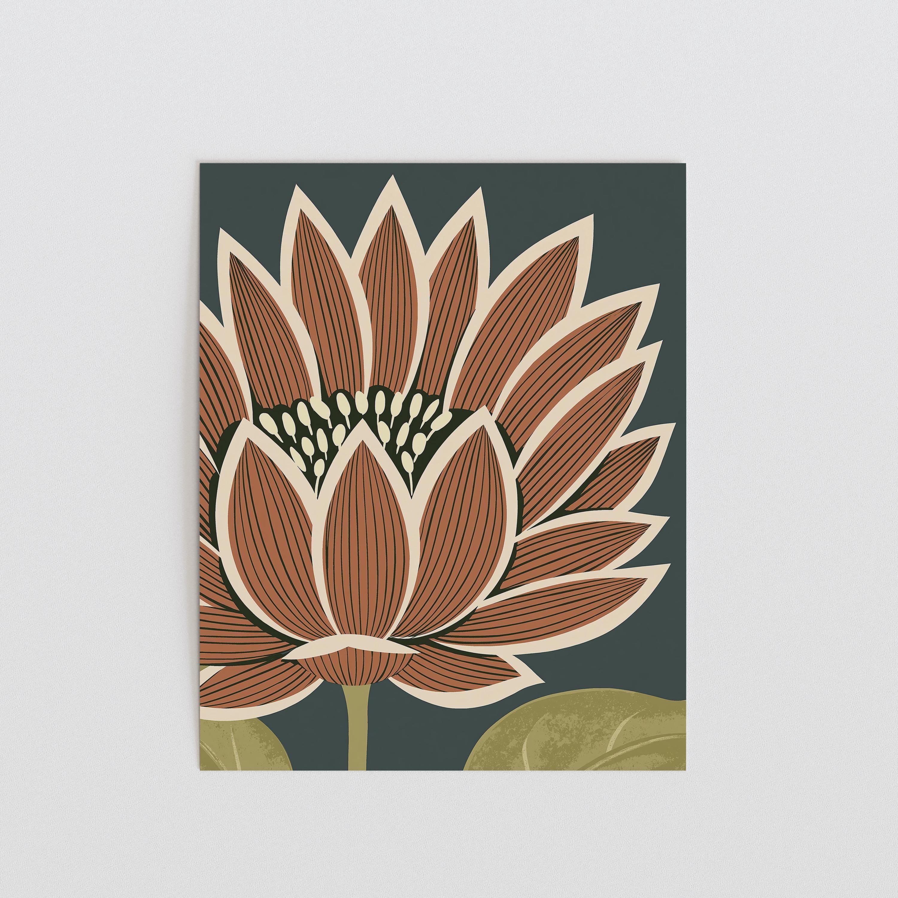 Montana state flower art print, bitterroot