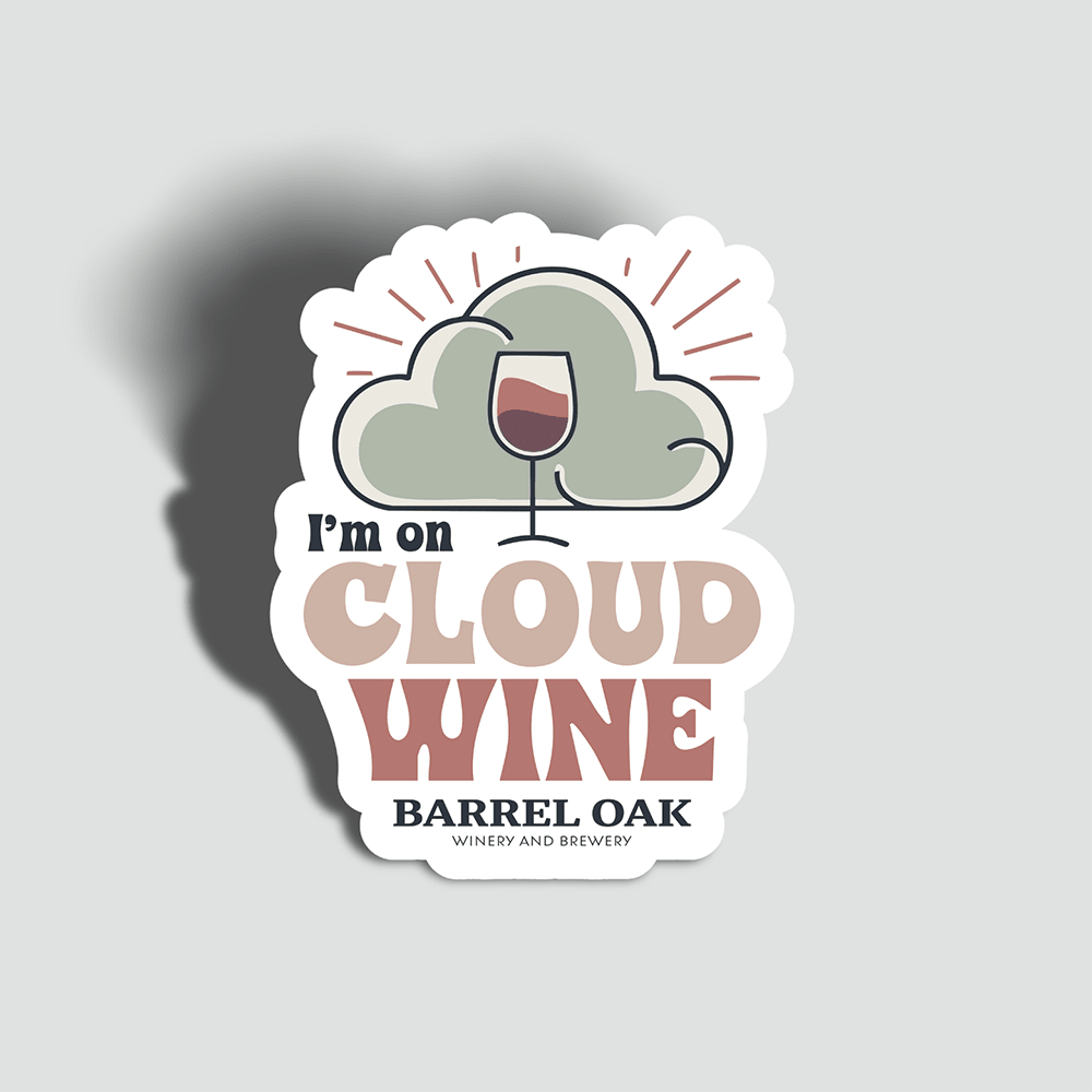 Cloud Wine Sticker | Custom Sticker - The FlatFile Society