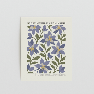 Colorado State Flower Art Print – Rocky Mountain Columbine - The FlatFile Society