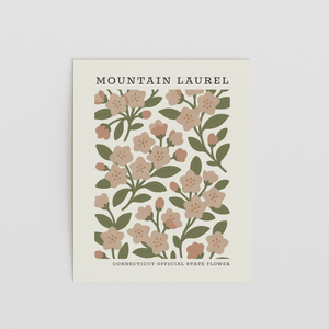Connecticut State Flower Art Print – Mountain Laurel - The FlatFile Society