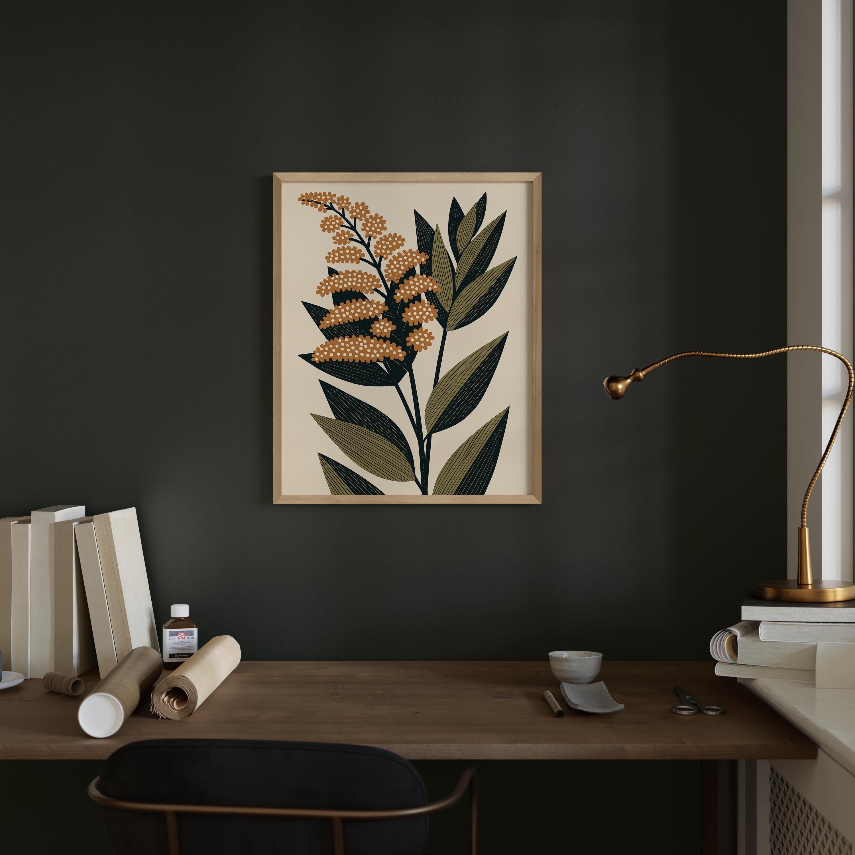 Nebraska state flower art print, goldenrod