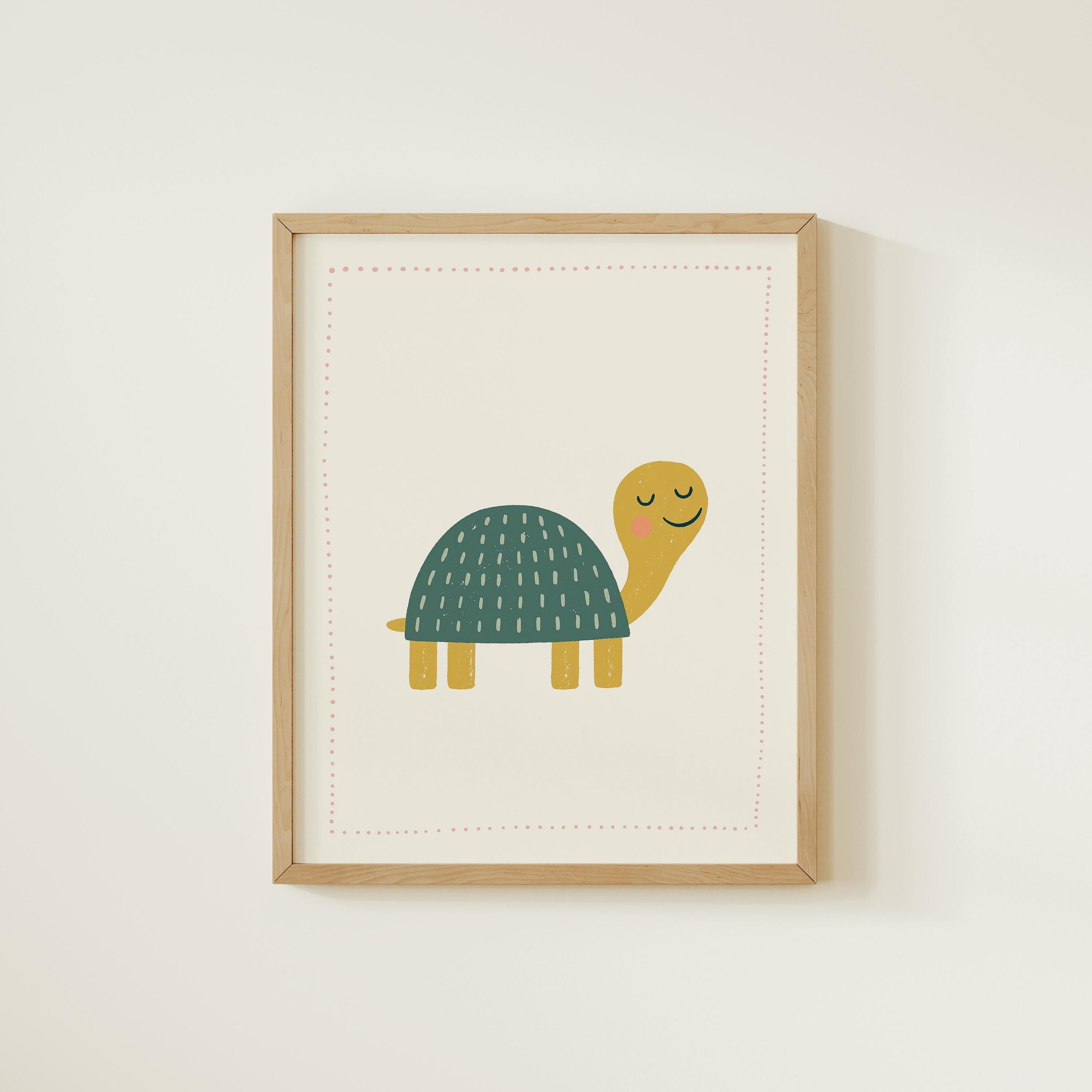 Green turtle nursery print