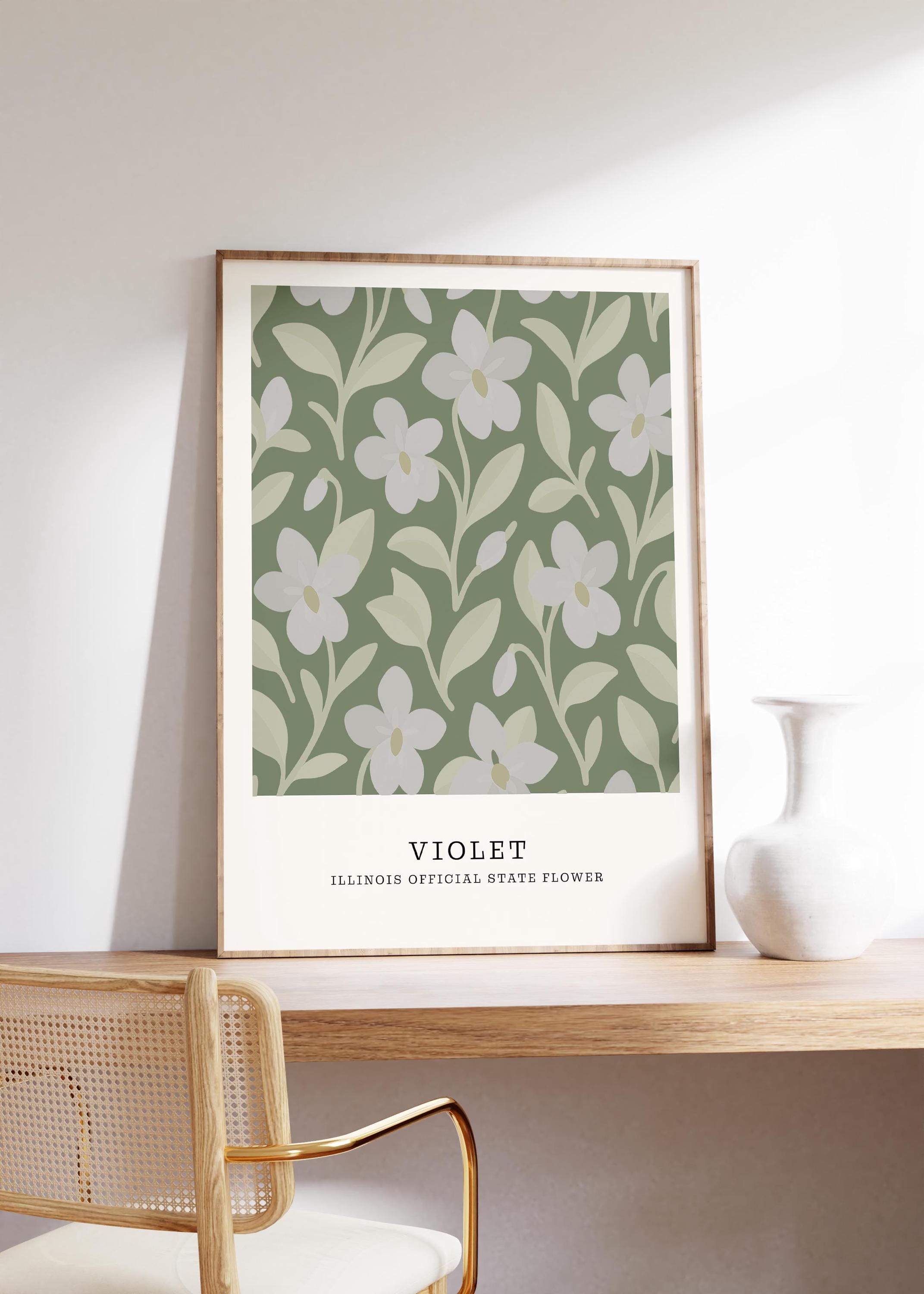 Illinois state flower art print, violet