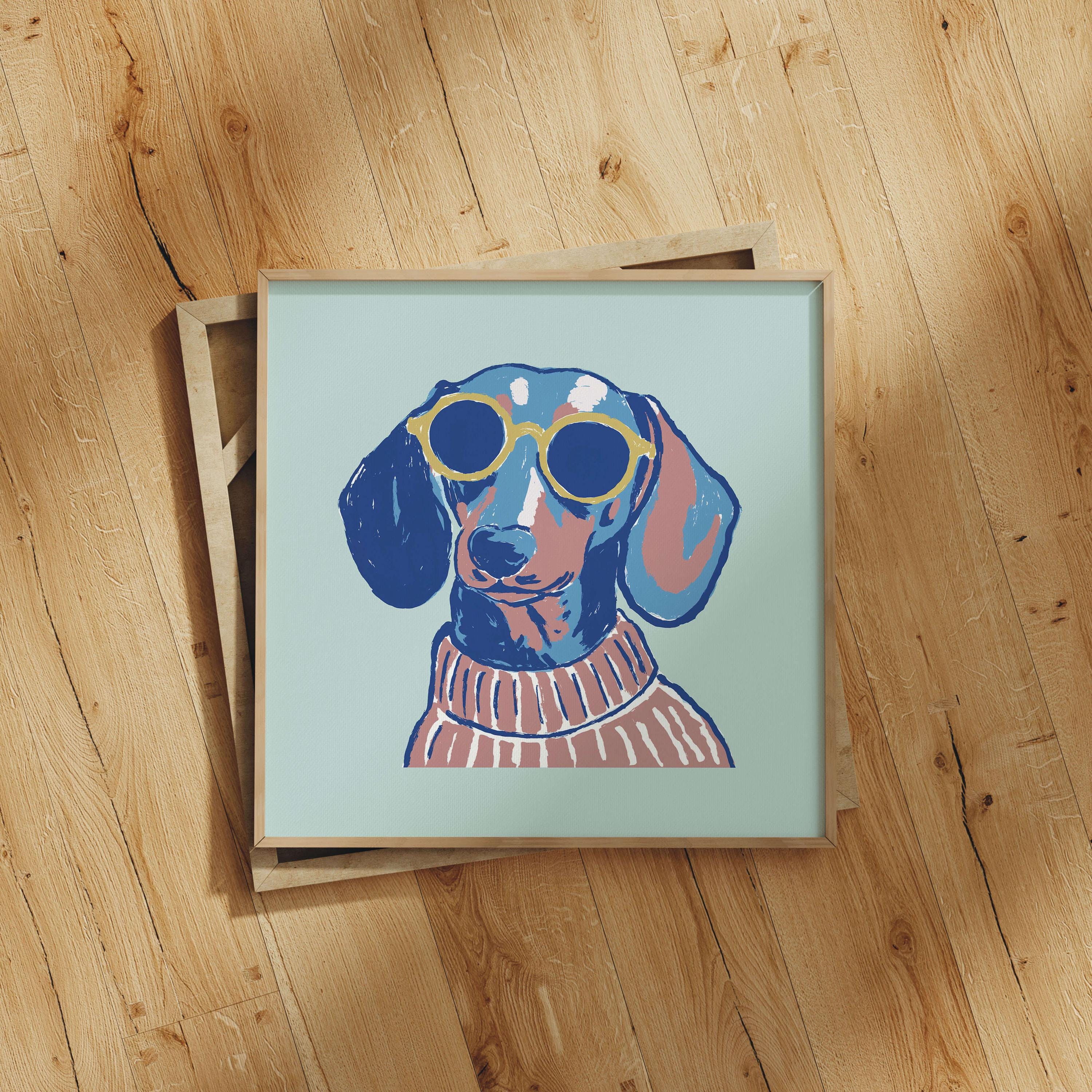 Dachshund Glasses Art Print