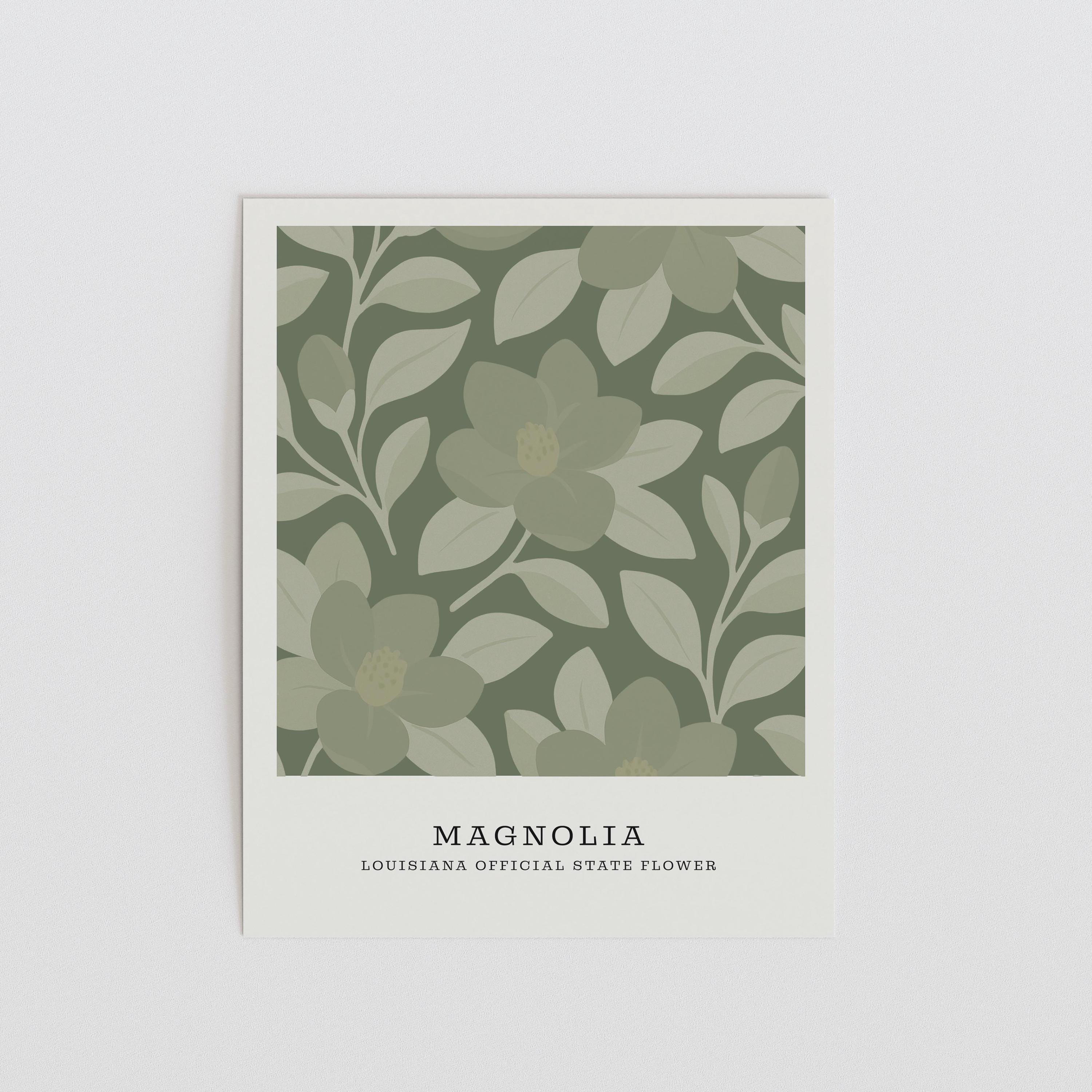 Louisiana state flower art print, magnolia