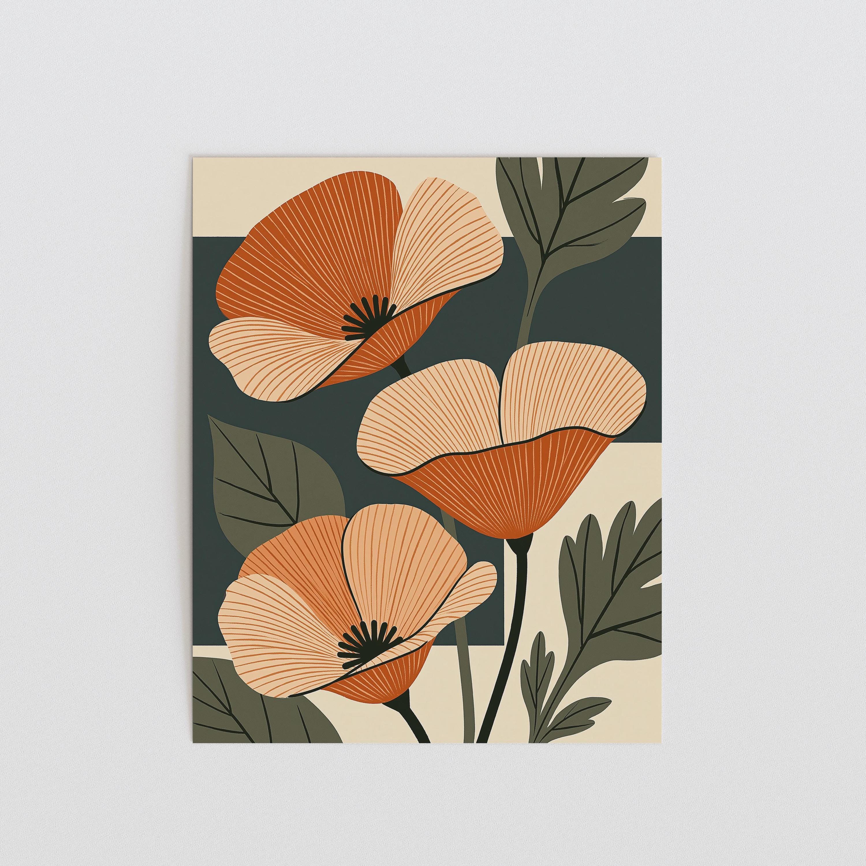 California state flower art print, California poppy