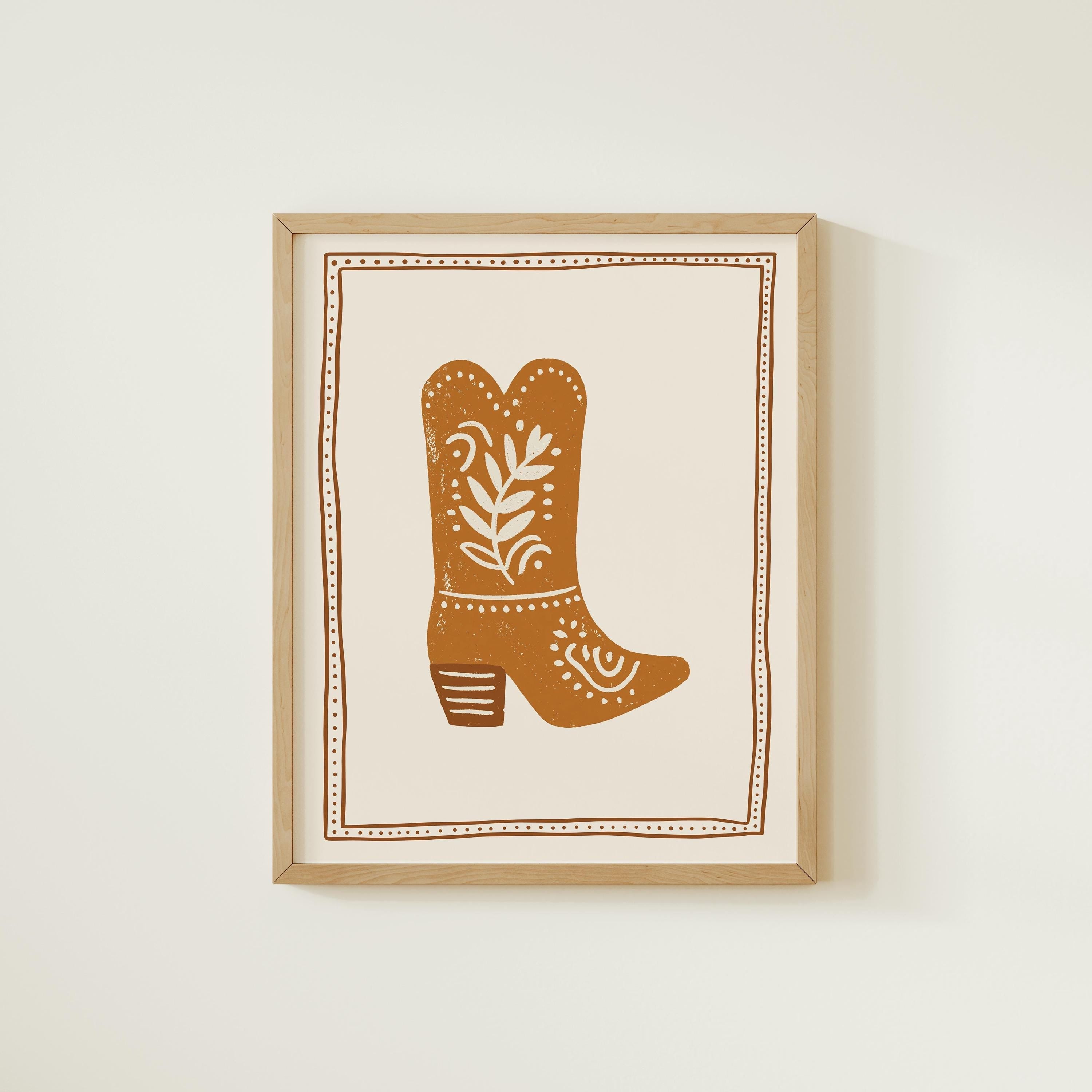 Cowboy boot nursery print