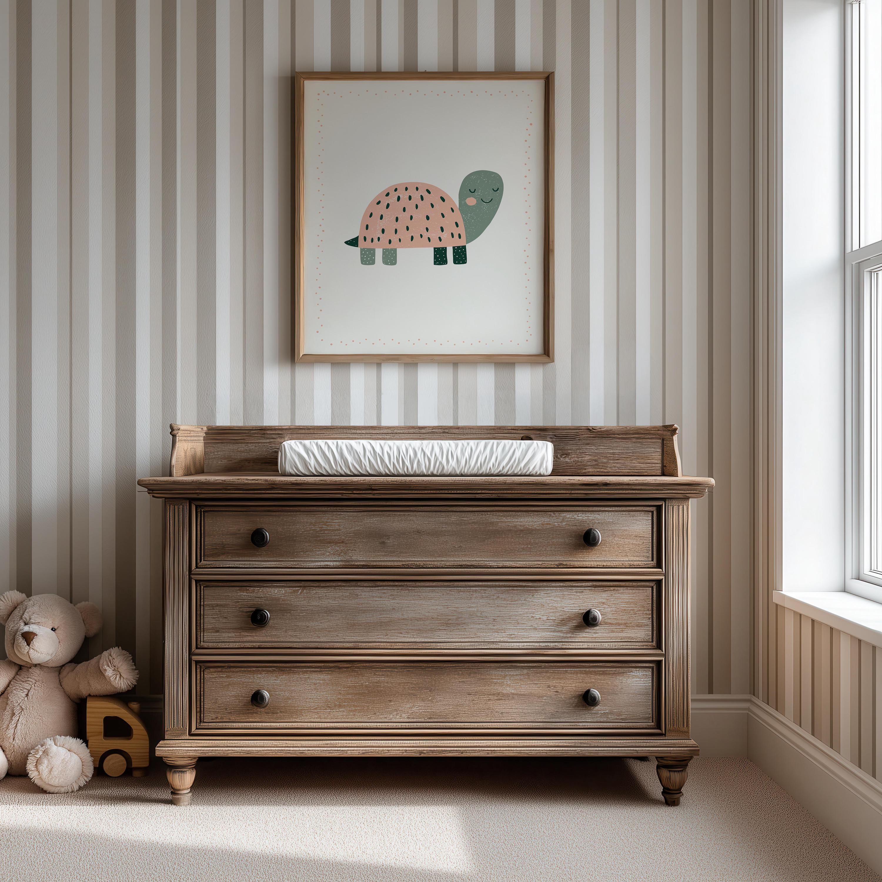 Terracotta turtle nursery print
