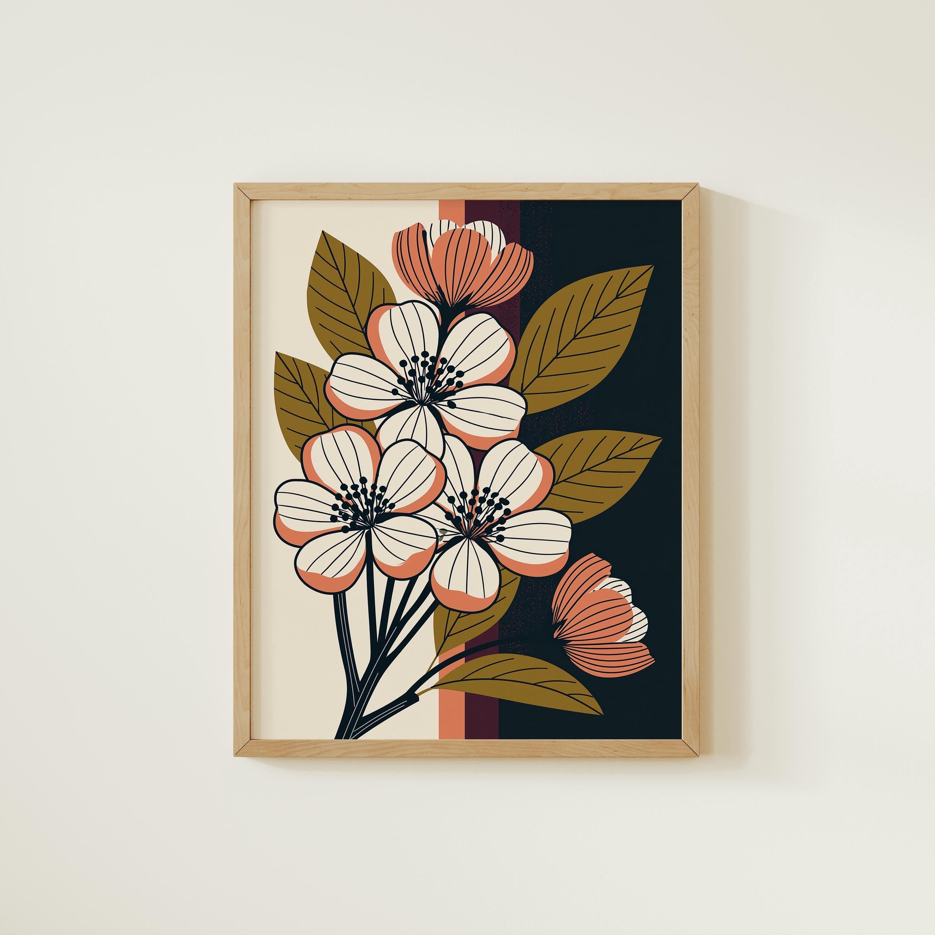 Arkansas state flower art print, apple blossom