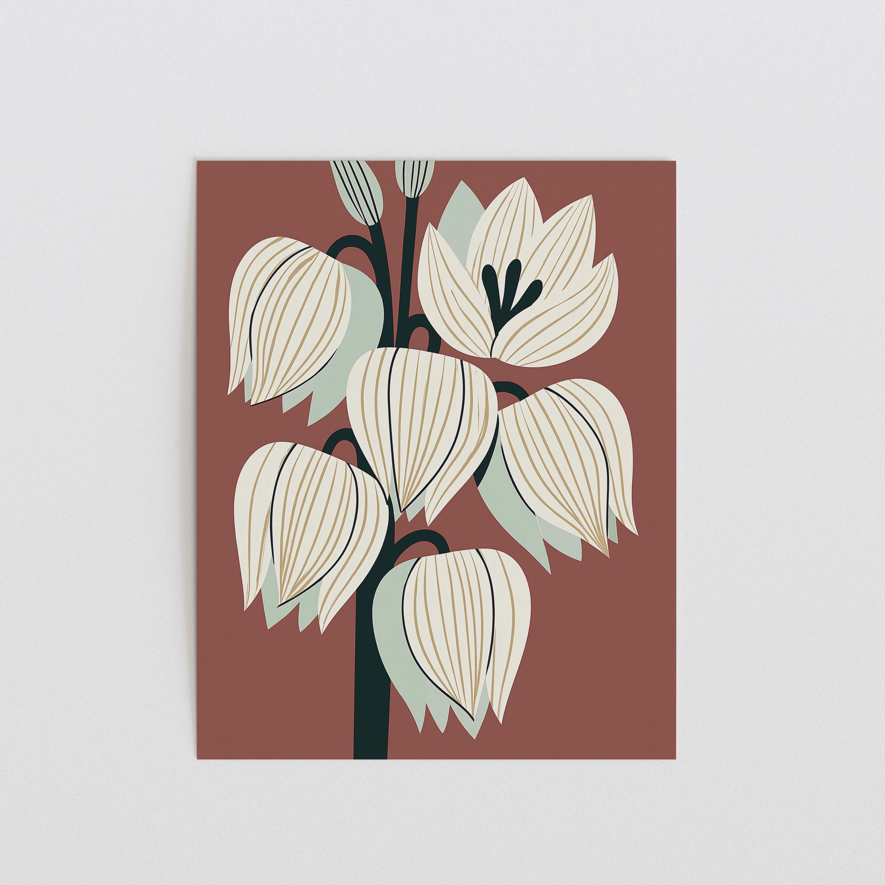 New Mexico state flower art print, yucca flower