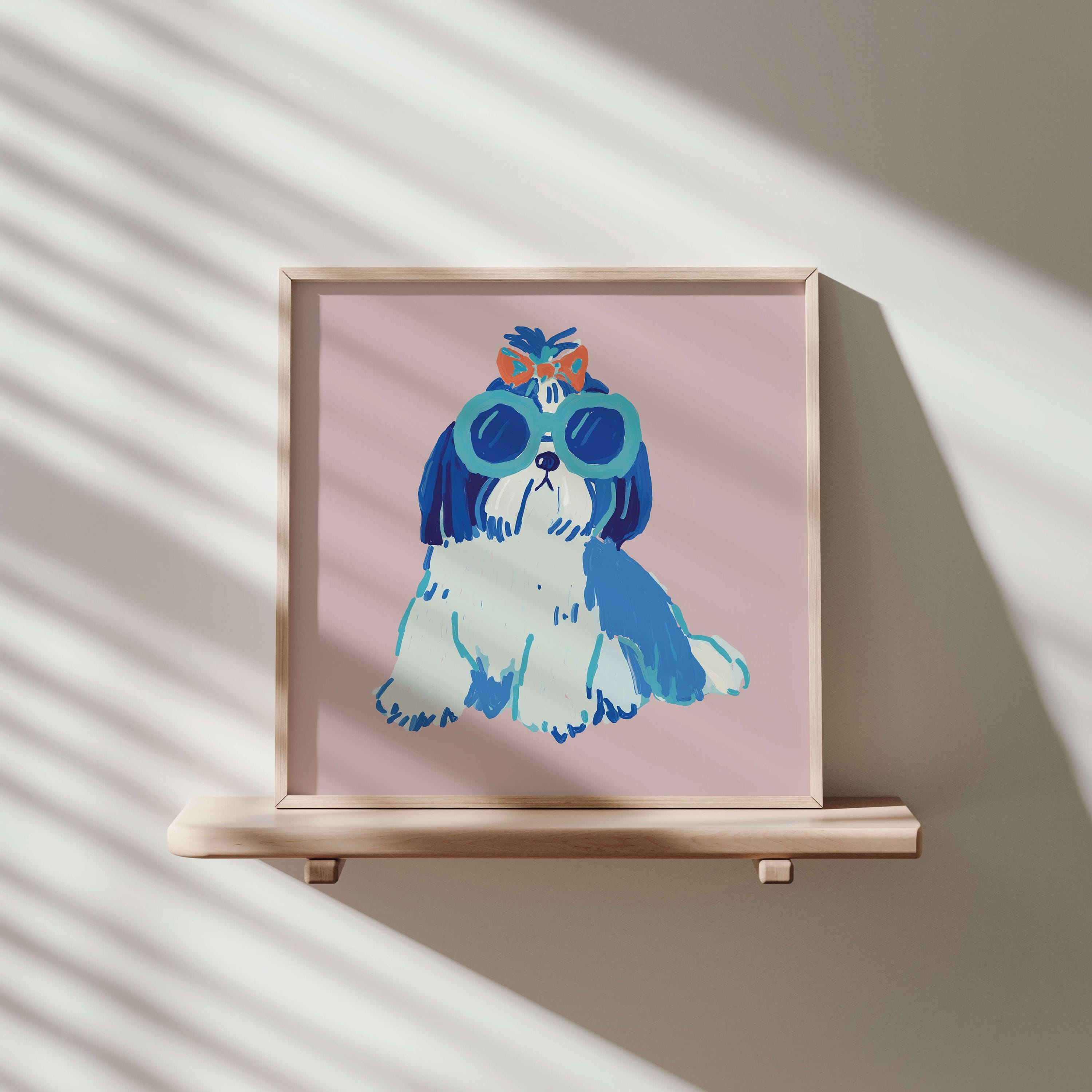 Shih Tzu sunglasses art print