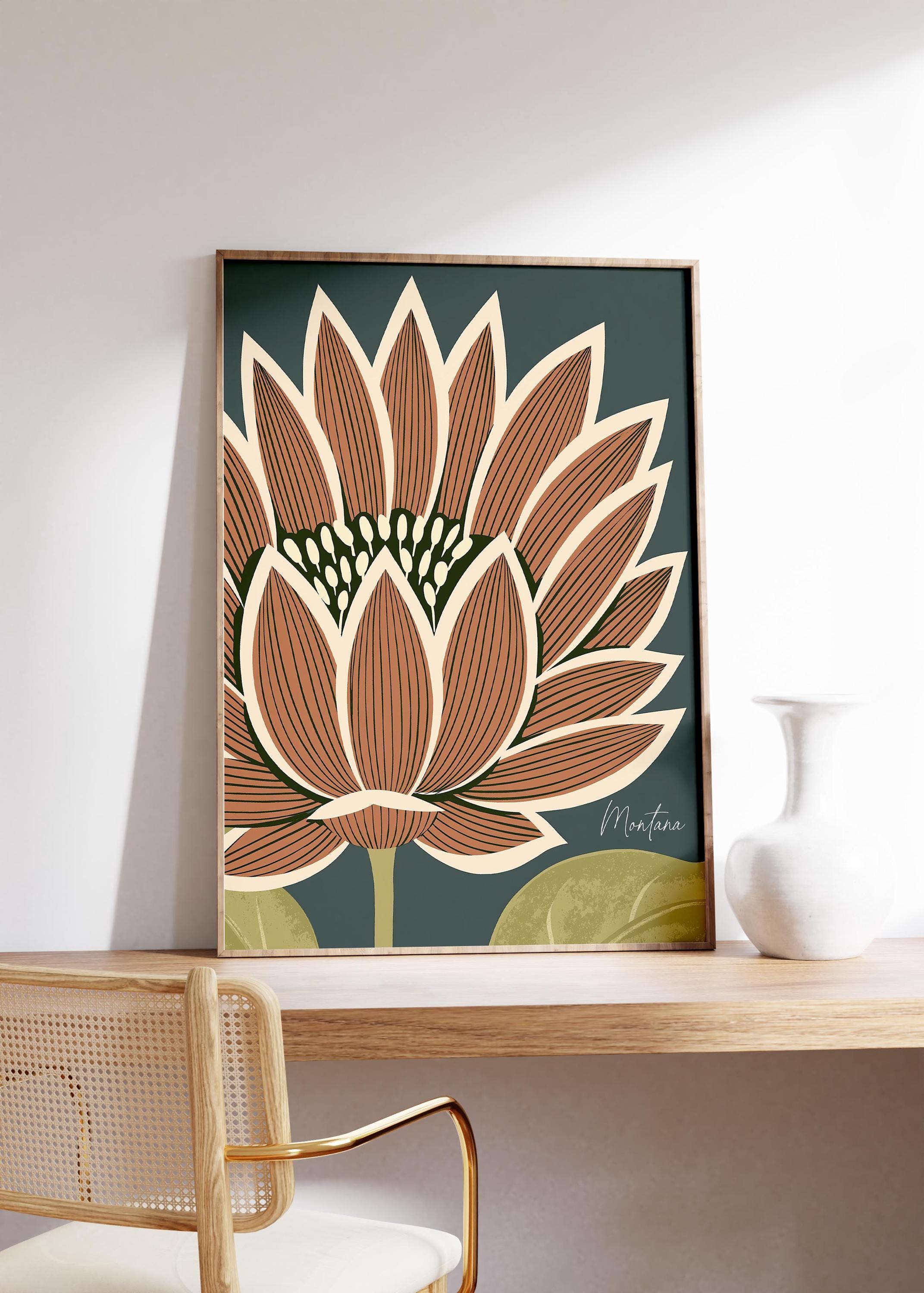 Nebraska state flower art print, goldenrod