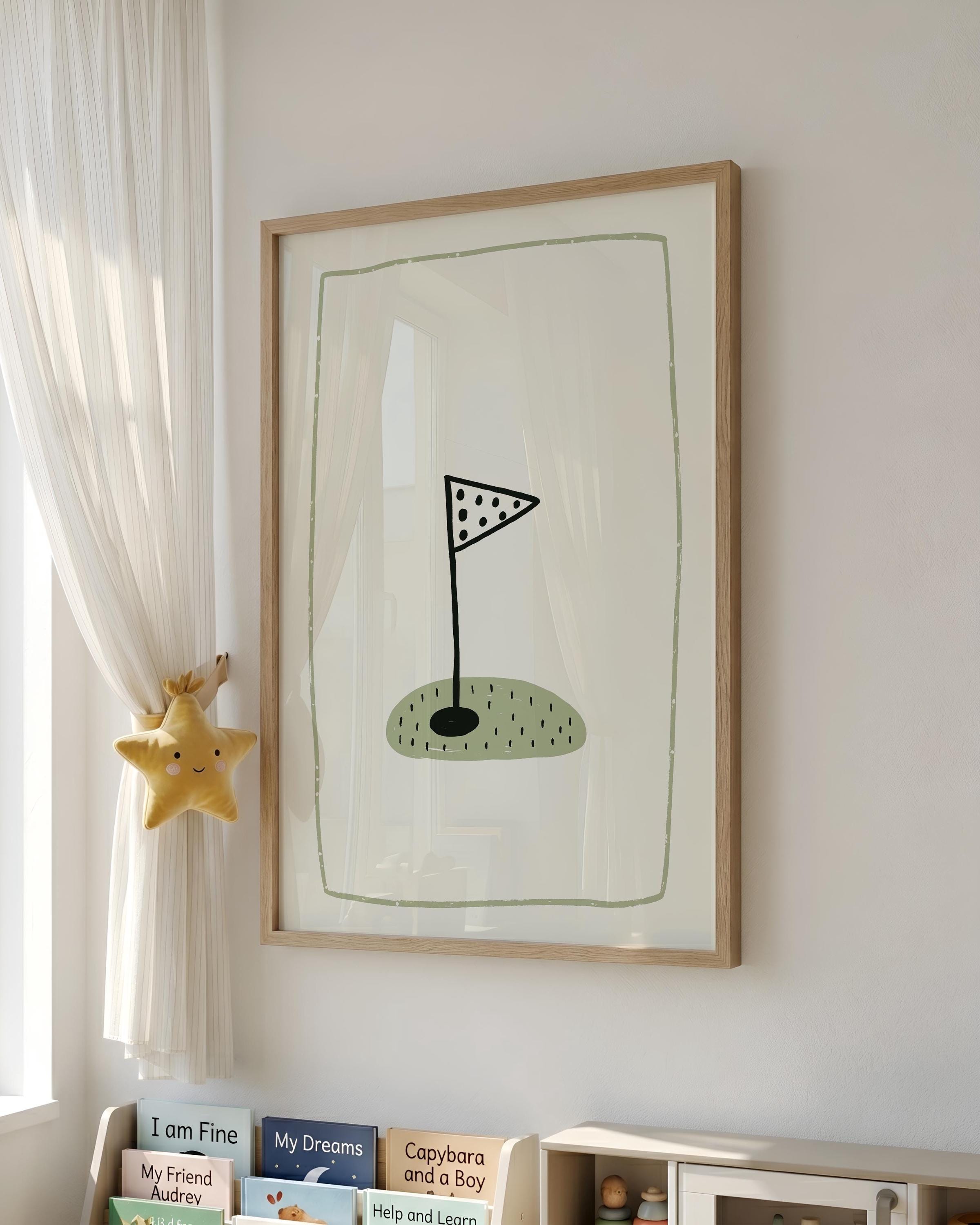 Golf flag nursery print
