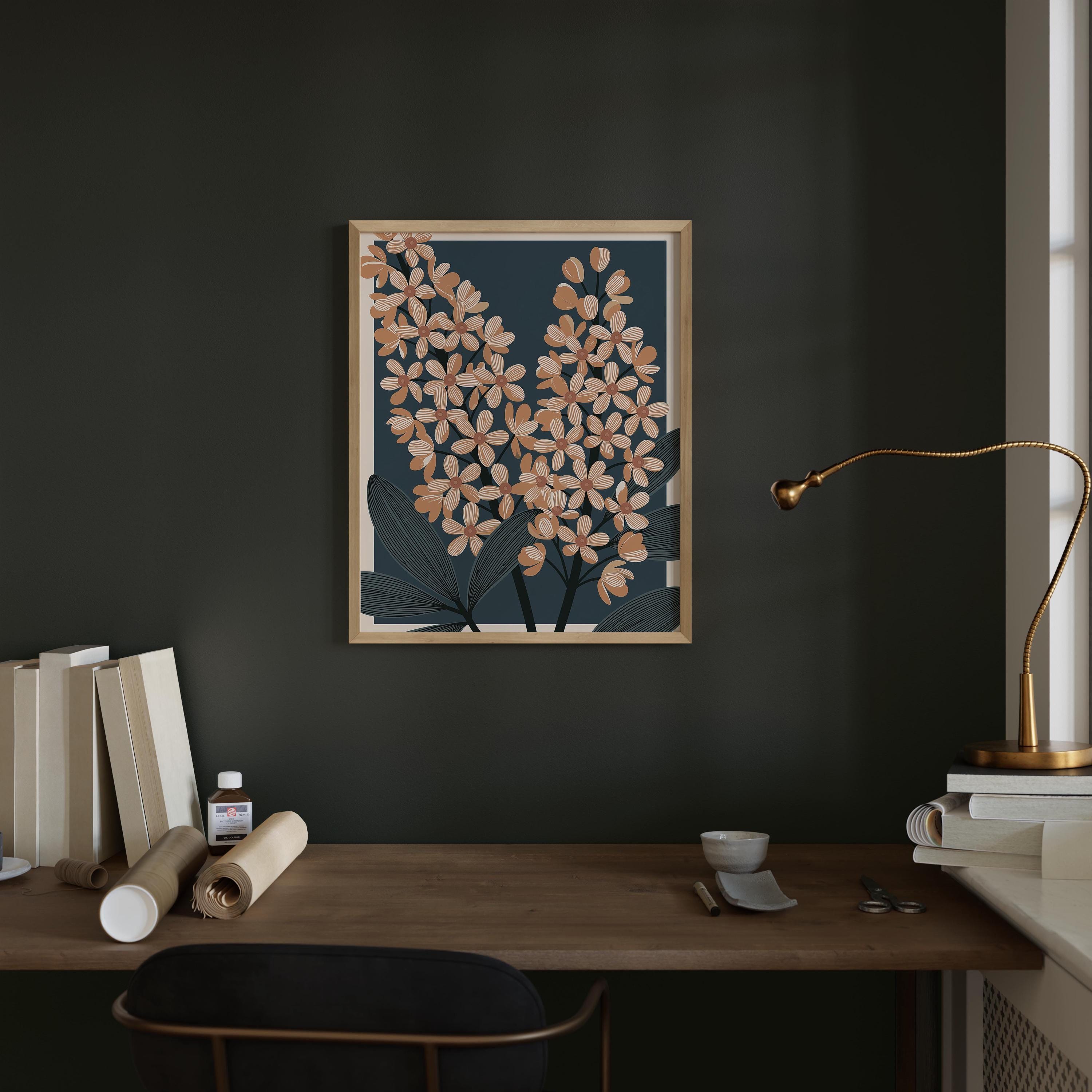 Oregon state flower art print, Oregon grape