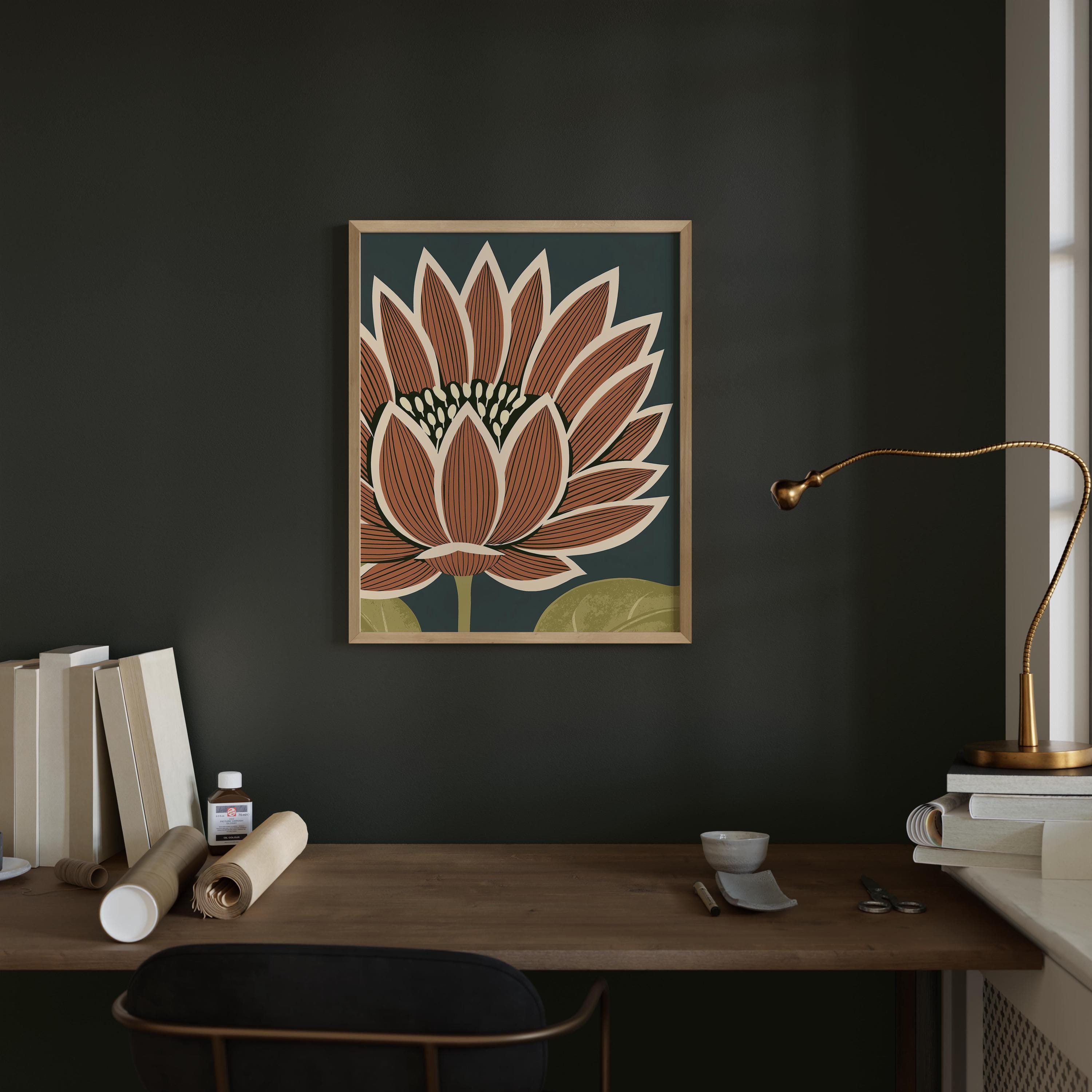 Montana state flower art print, bitterroot