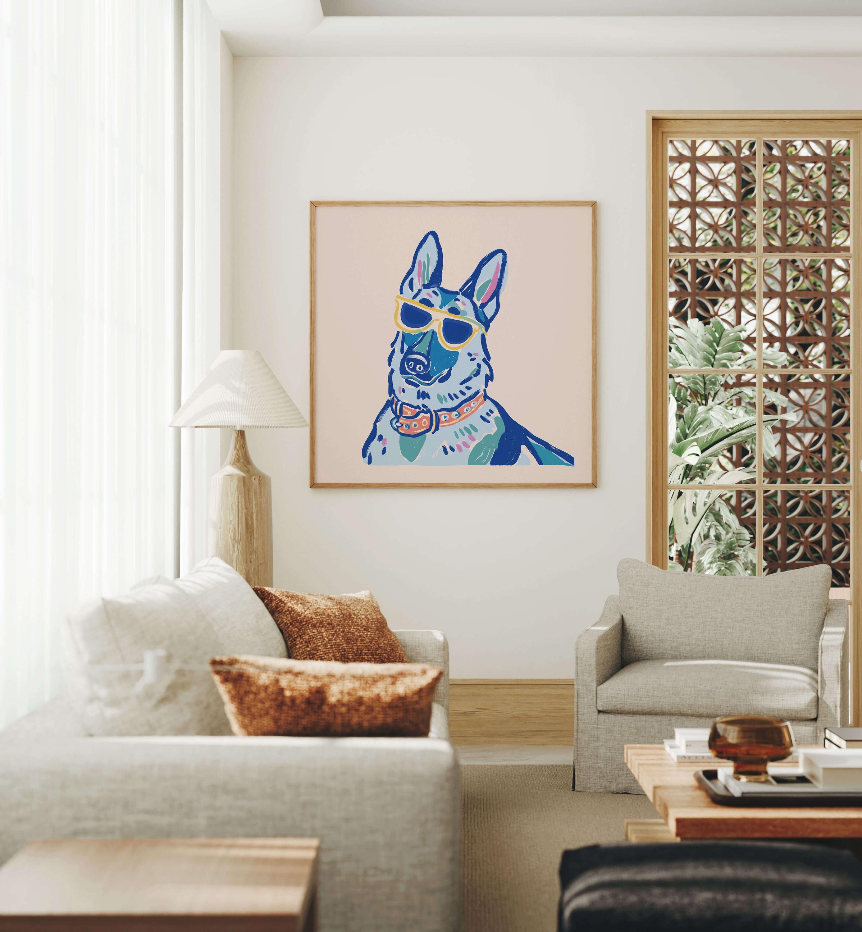 German Shepherd sunglasses art print