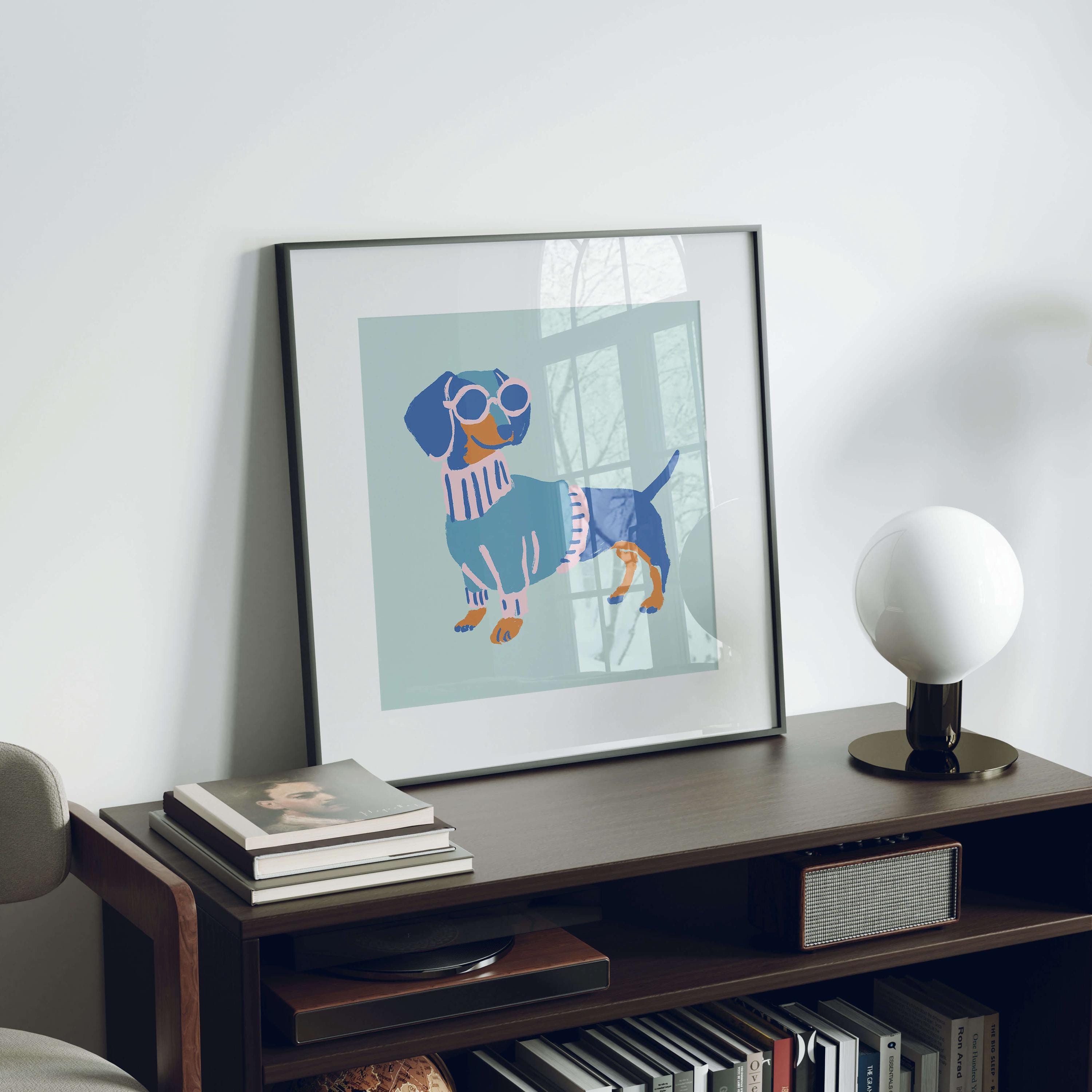 Dachshund sweater art print
