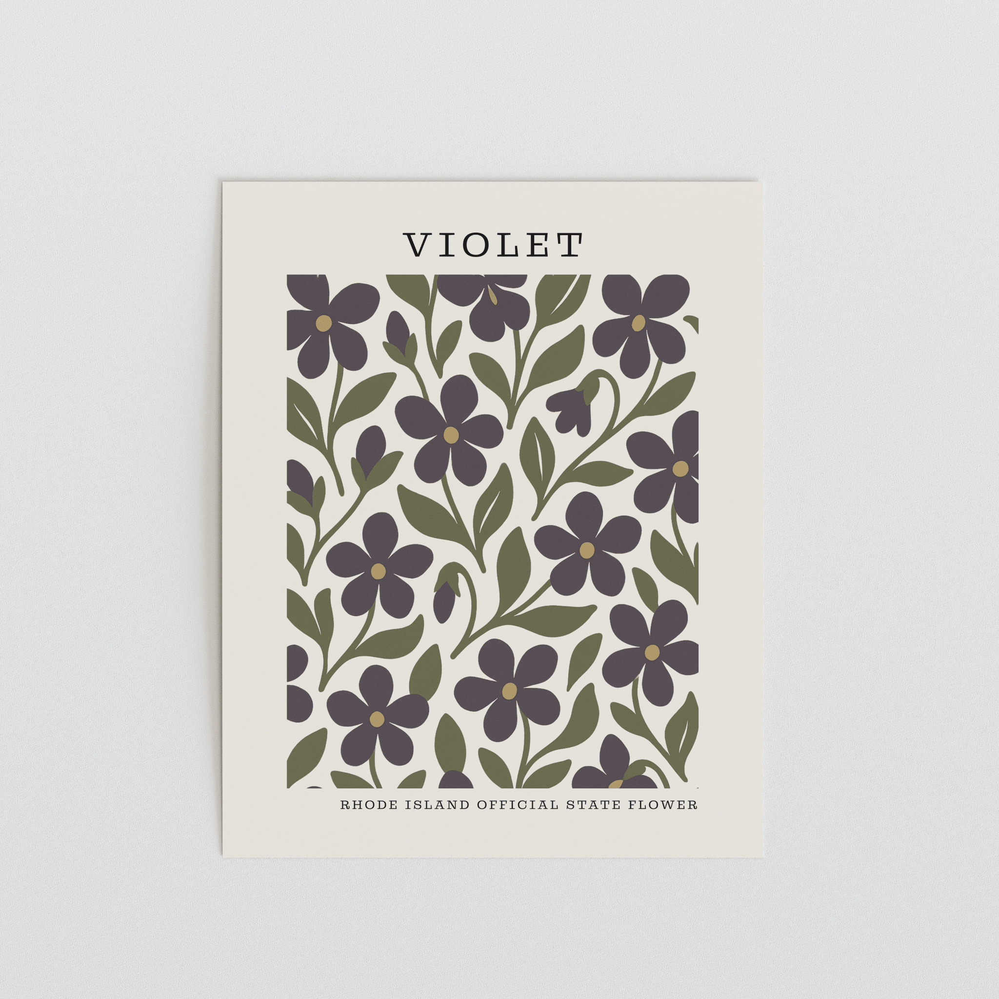 Rhode Island state flower art print, violet