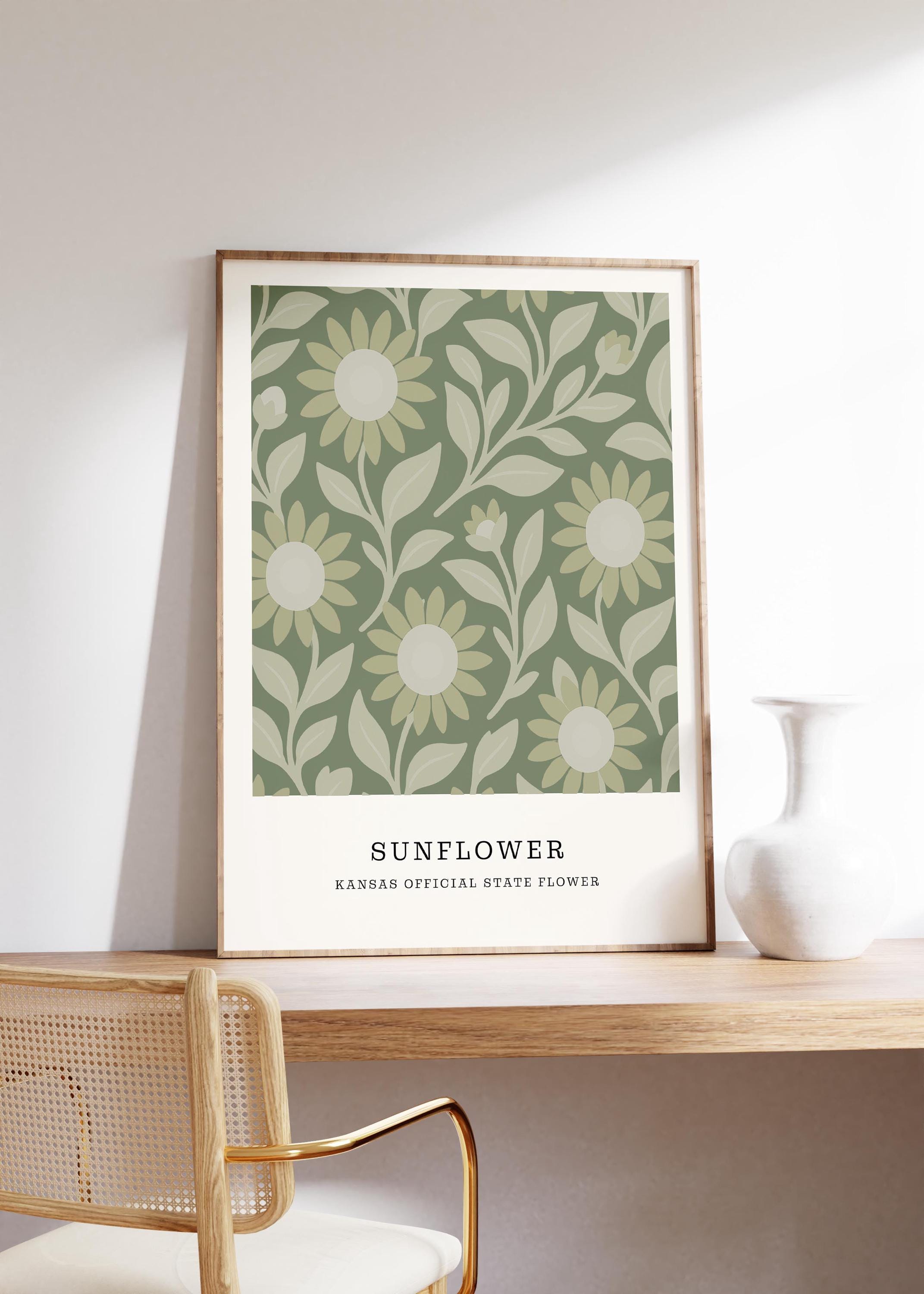 Kansas state flower art print, sunflower