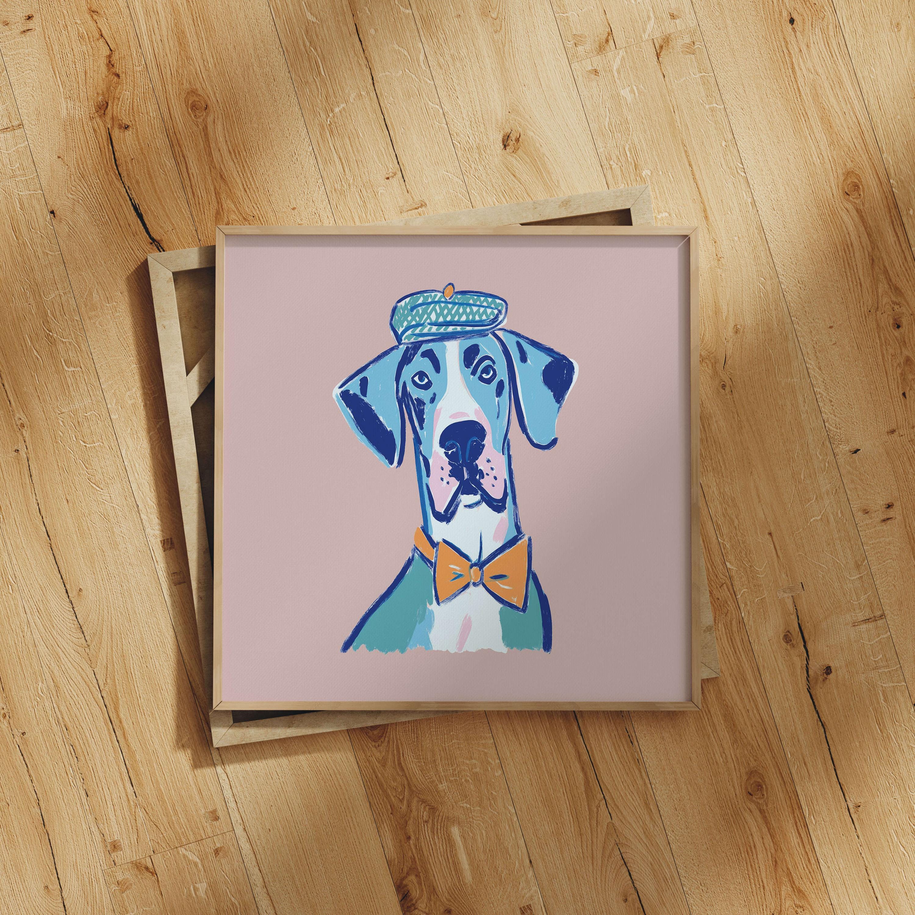 Great Dane hat art print