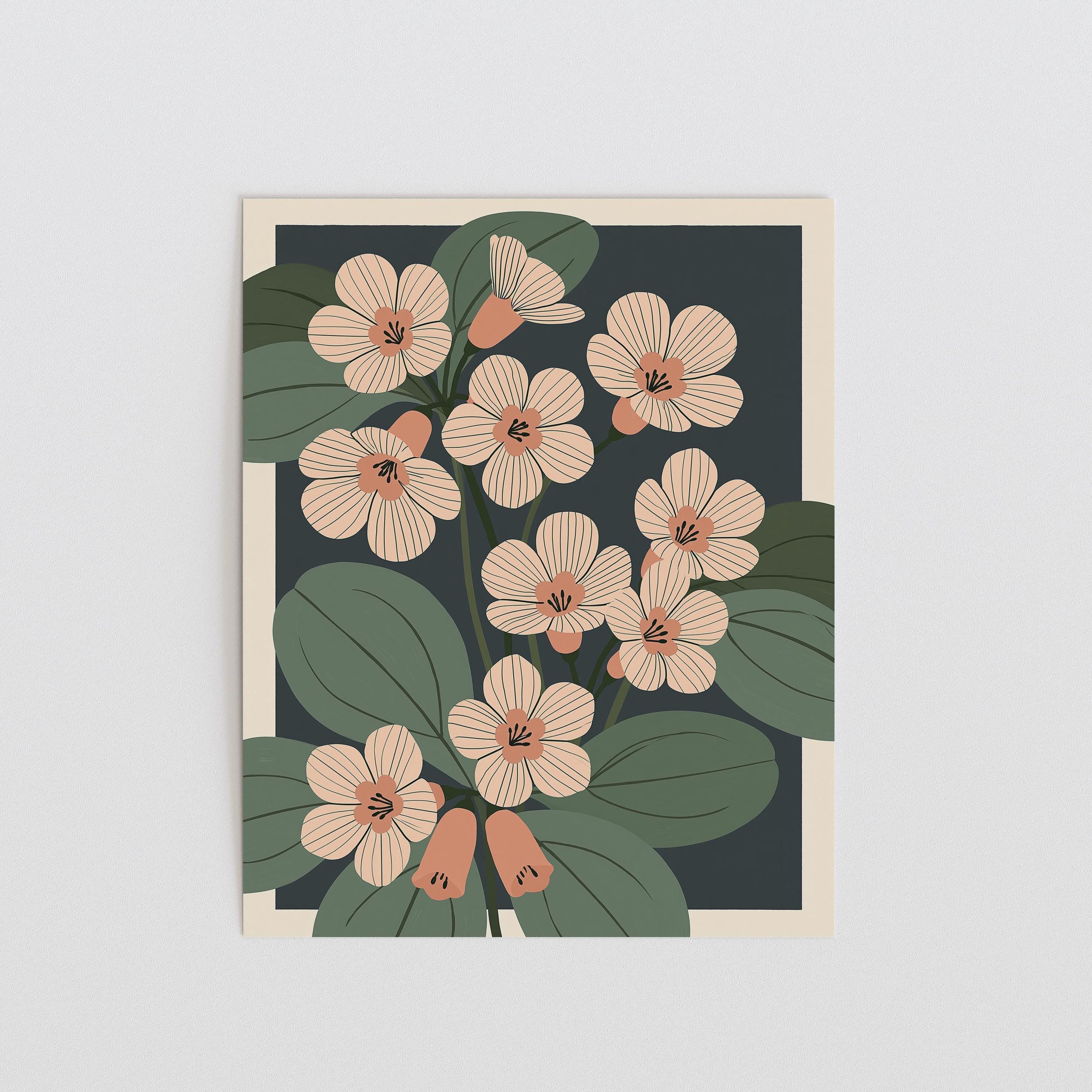 Massachusetts state flower art print, mayflower