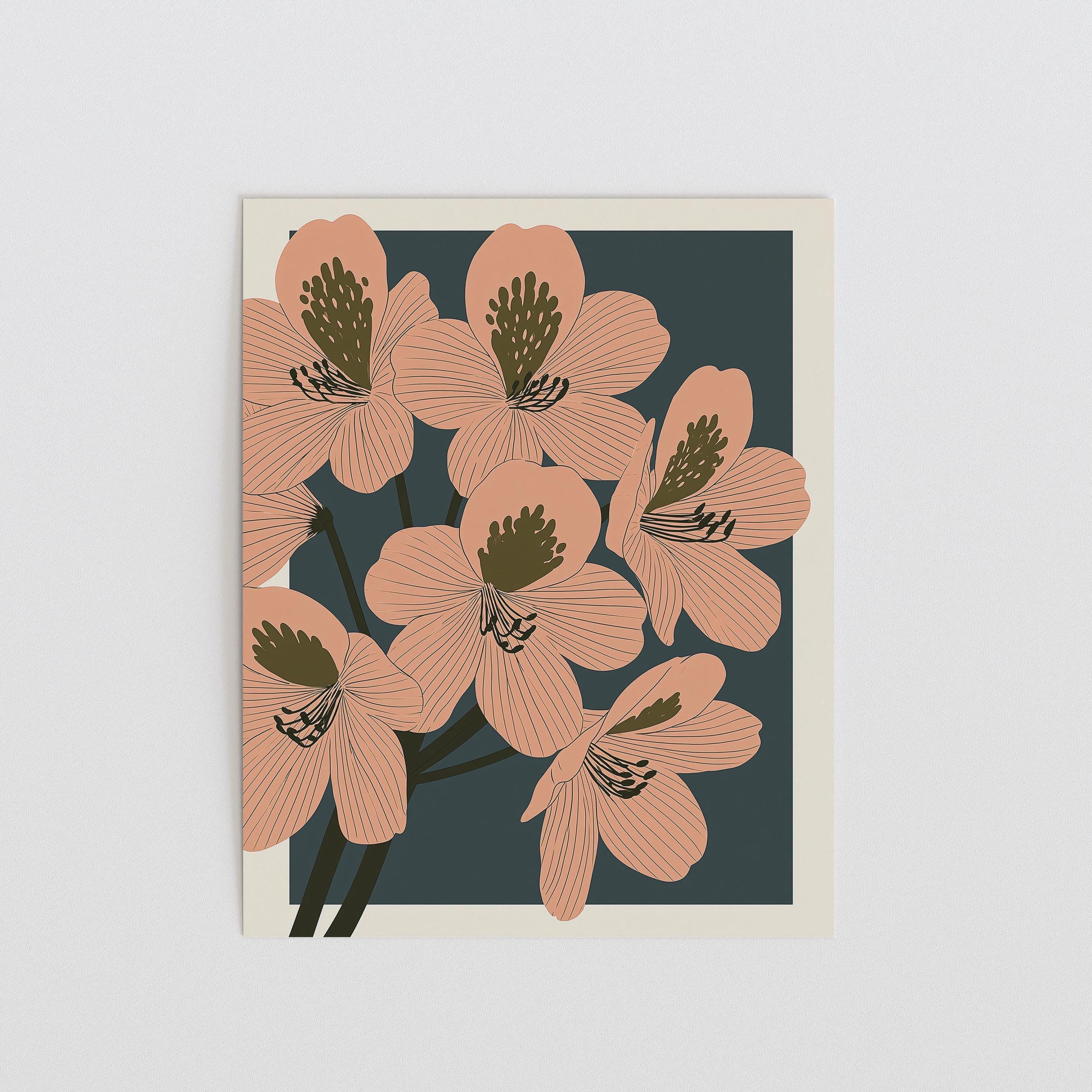 West Virginia state flower art print, rhododendron