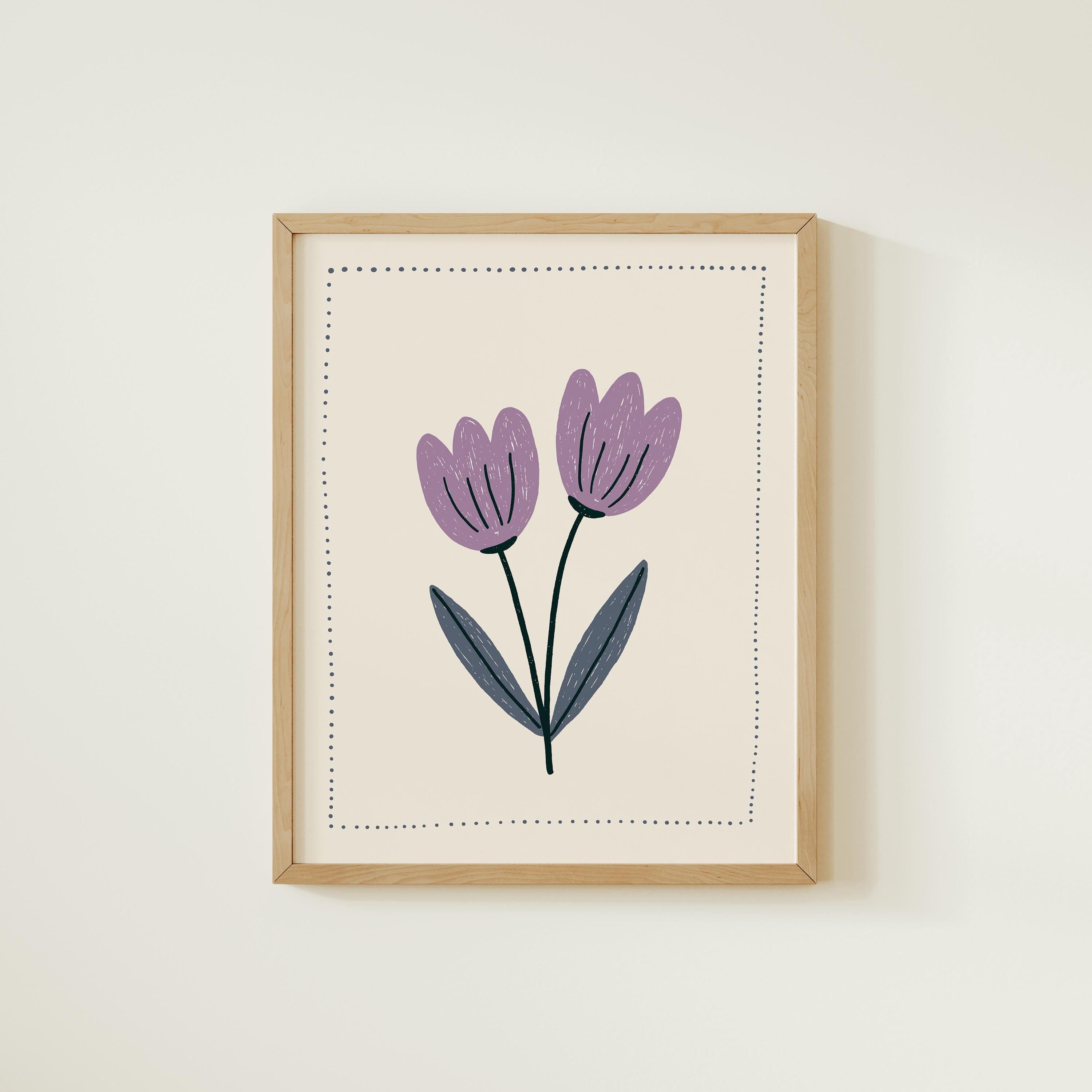 Purple Tulips Nursery Print