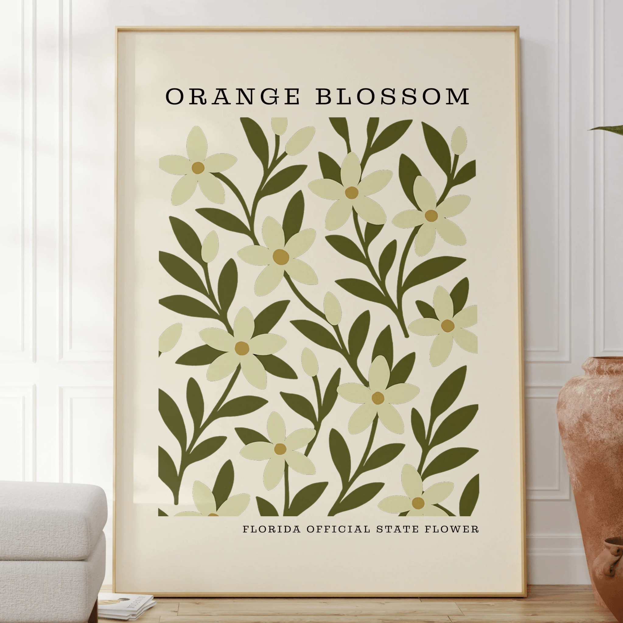 Florida State Flower Art Print – Orange Blossom - The FlatFile Society