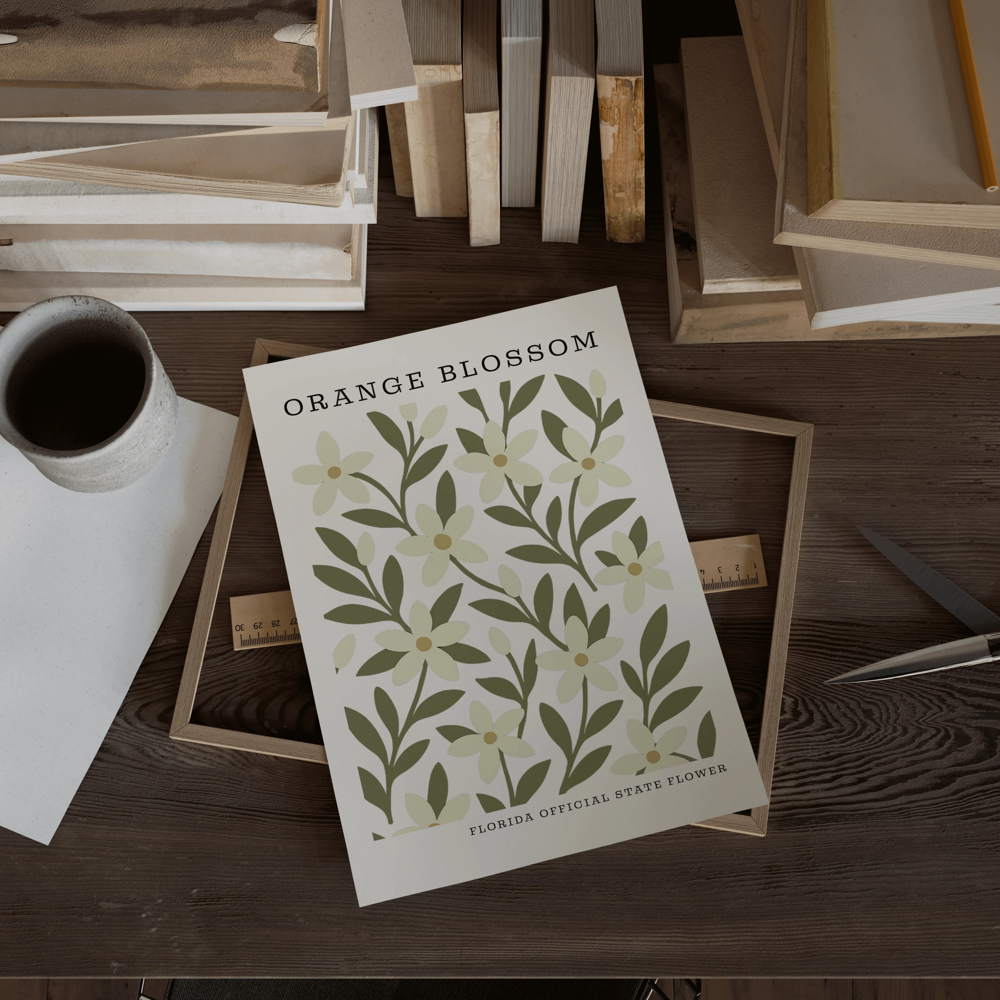 Florida State Flower Art Print – Orange Blossom - The FlatFile Society