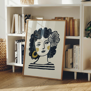 Flower Child Energy, Bold Feminine Portrait Art Print - The FlatFile Society