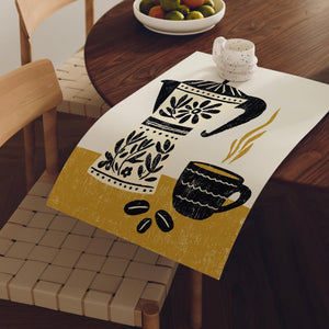 Folk Coffee Pot Art Print, Retro Kitchen Wall Decor - The FlatFile Society