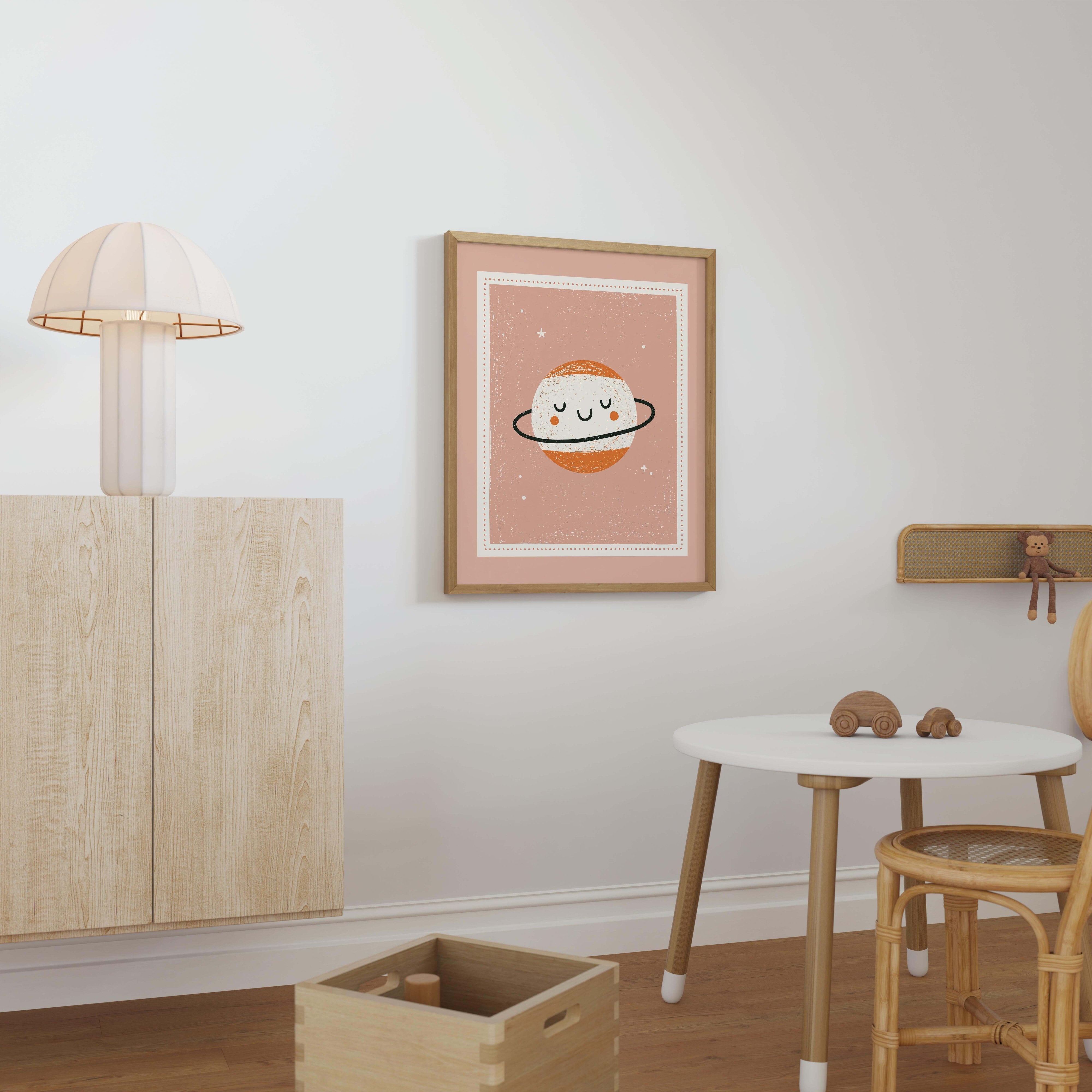 Happy Planet Nursery Print - Framed Mockup