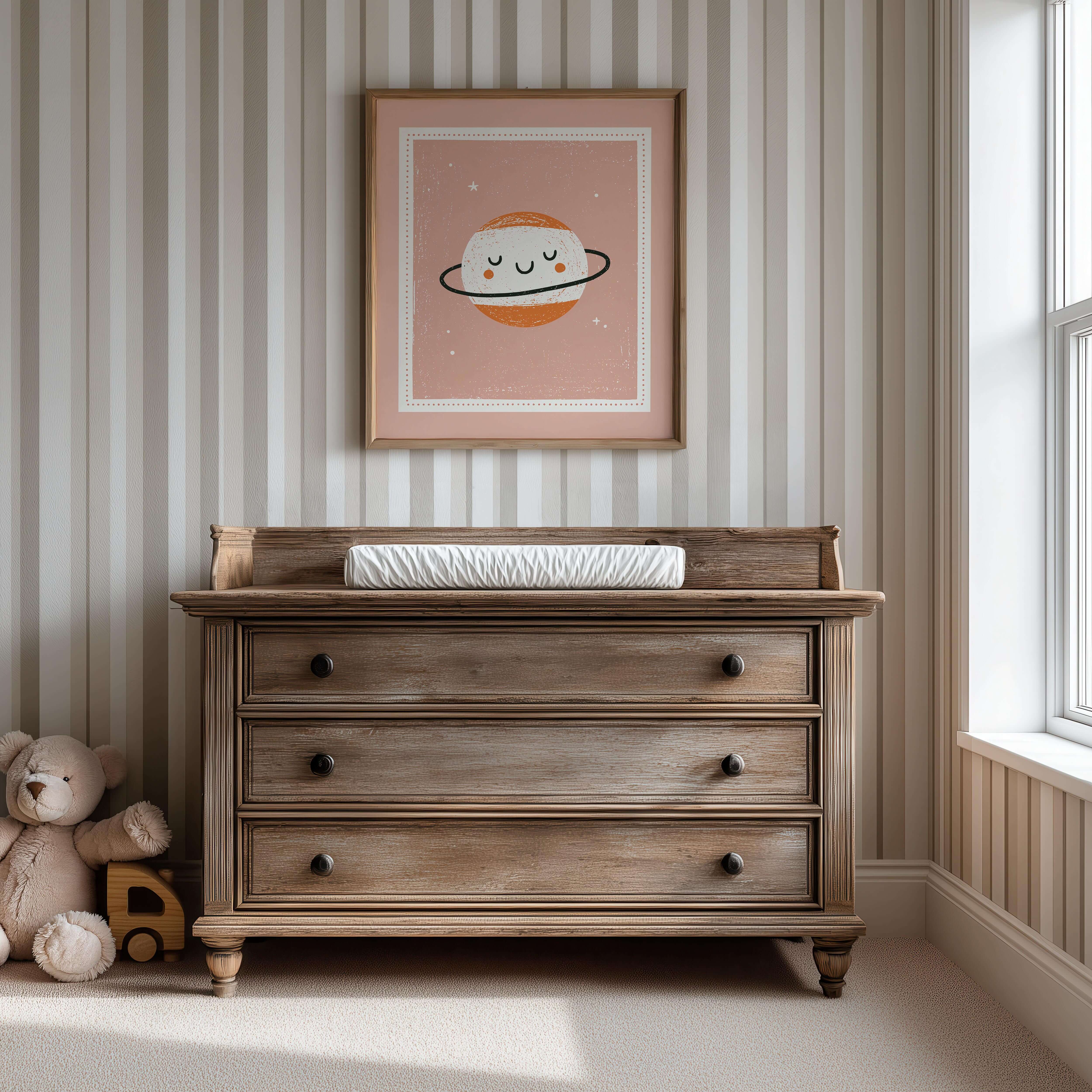 Happy Planet Nursery Print - Framed Mockup