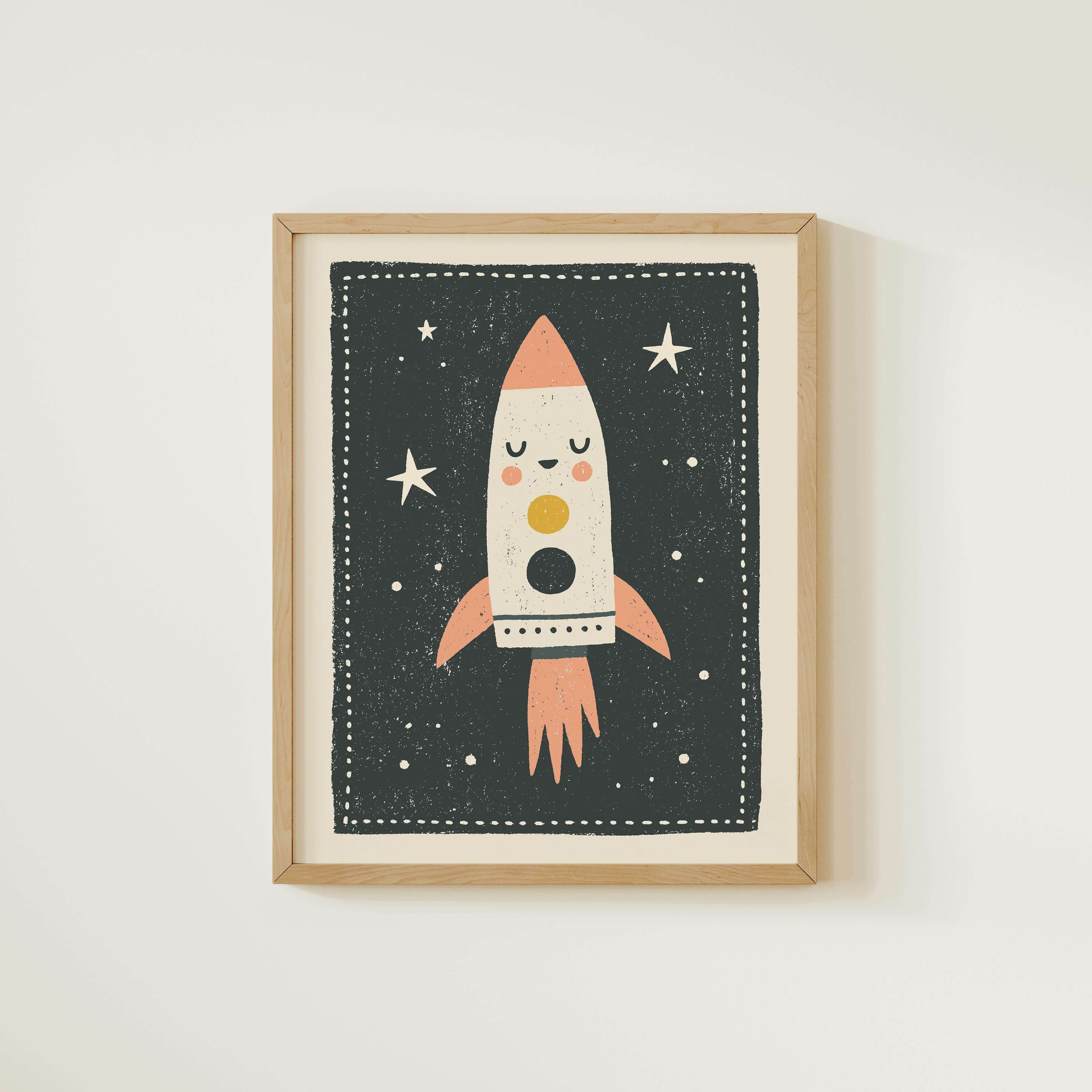 Happy Rocket Nursery Print