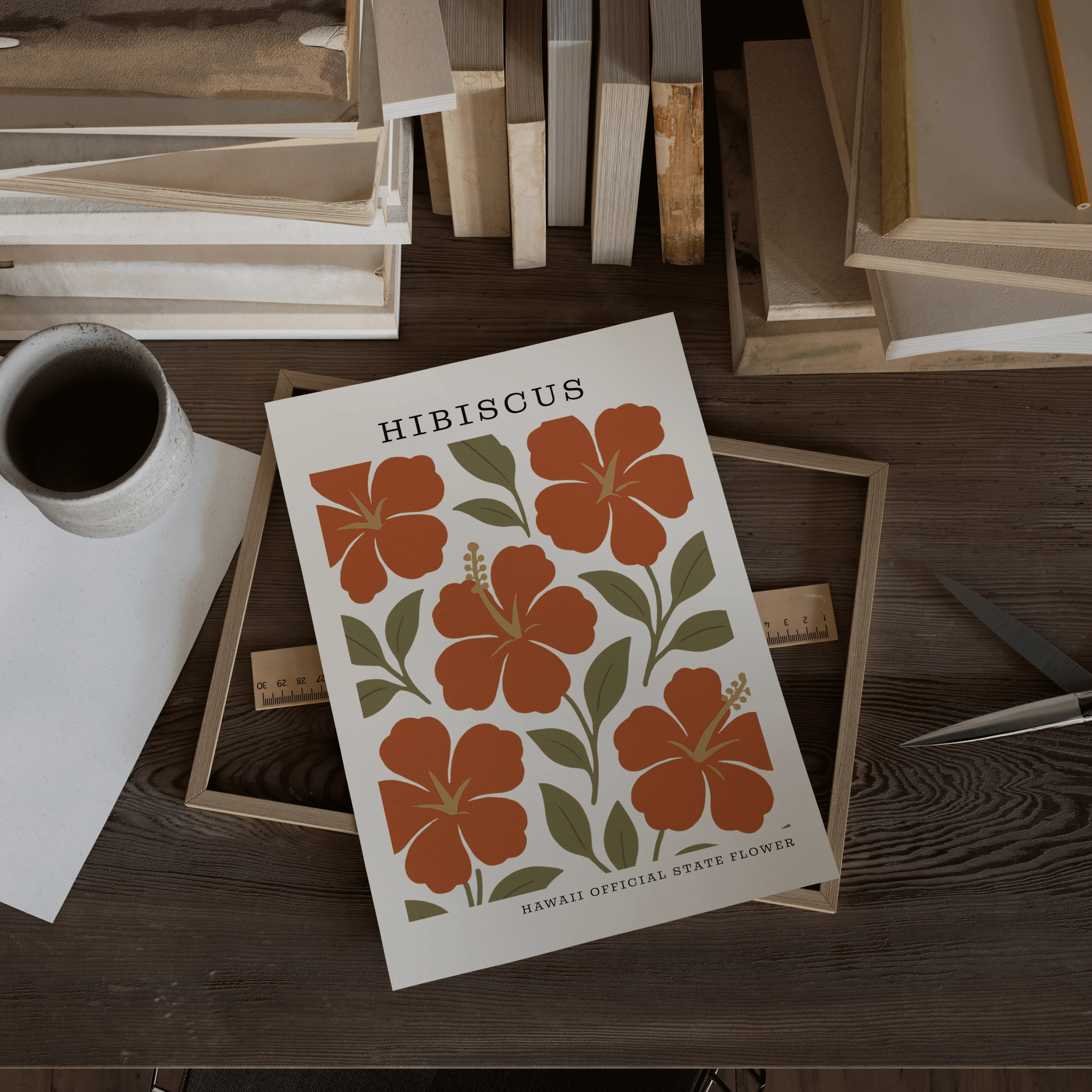 Hawaii State Flower Art Print – Hibiscus - The FlatFile Society