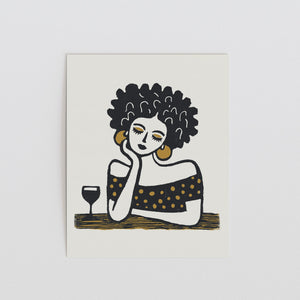 Hoops and Hush, Bold Woman Cocktail Art Print - The FlatFile Society